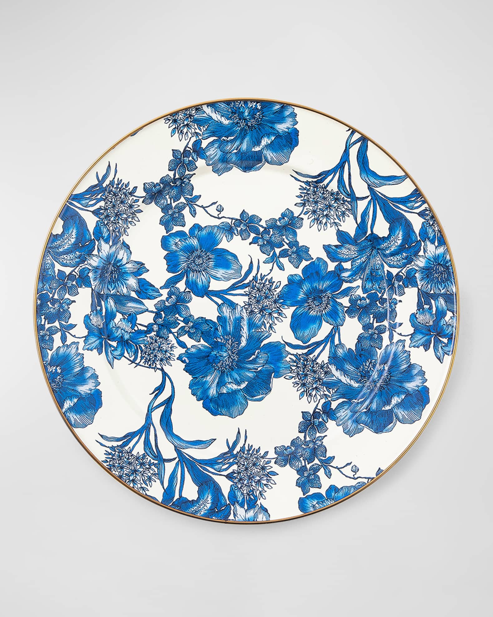 MacKenzie-Childs English Garden Royal Blue Enamel Charger Plate