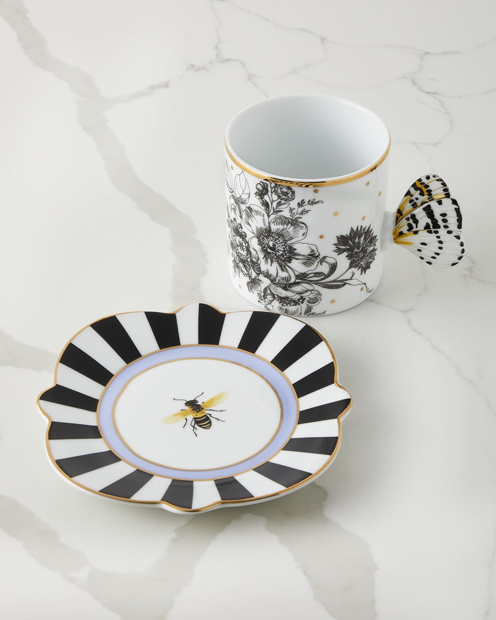 maccho MacKenzie-Childs Plum Check Ceramic Mug | Horchow