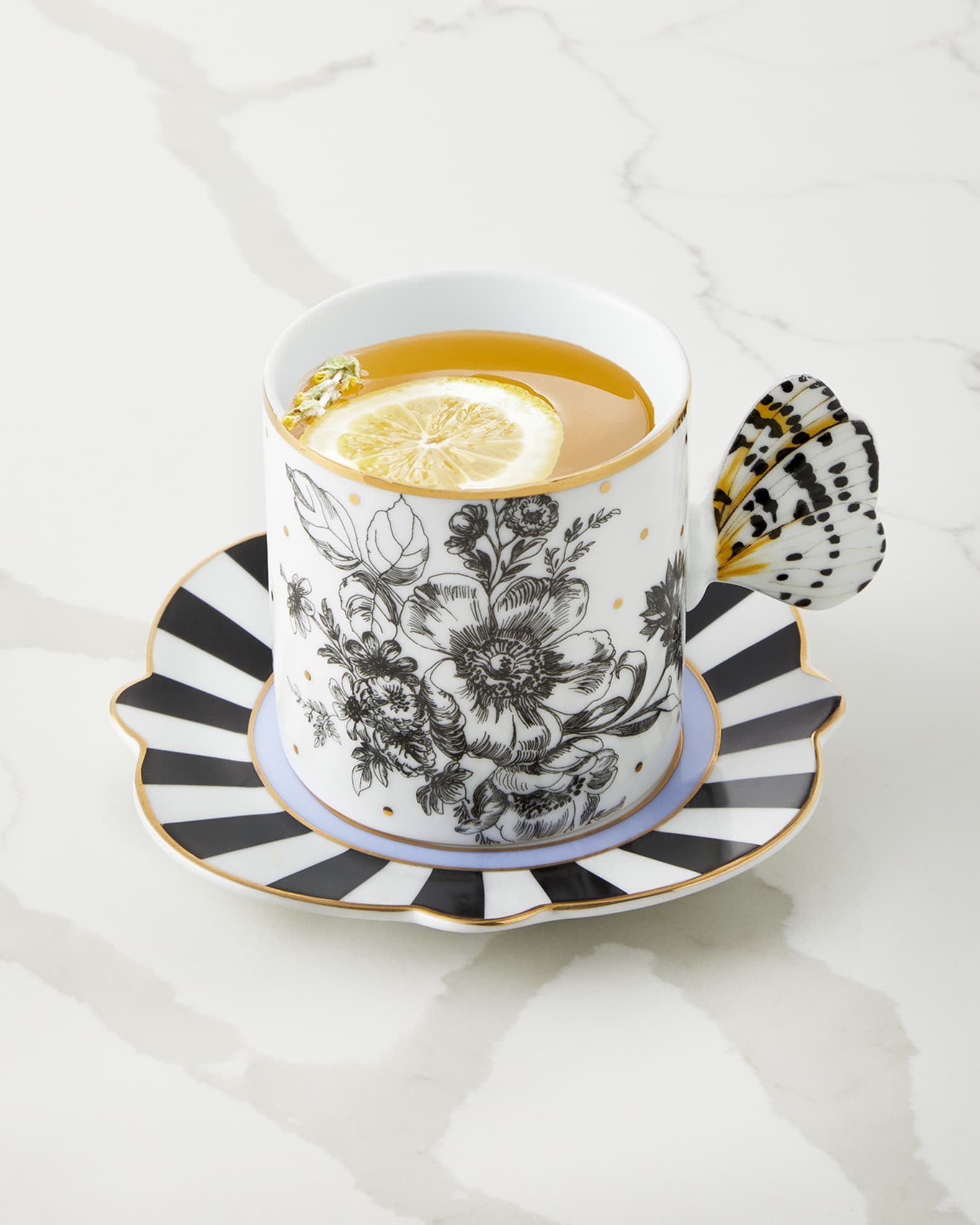 MacKenzie-Childs Butterfly Toile Mug Saucer Set | Horchow