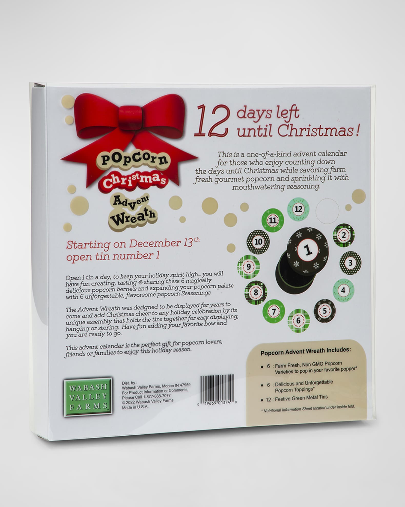 Wabash Valley Farms Popcorn Christmas Advent Wreath Horchow