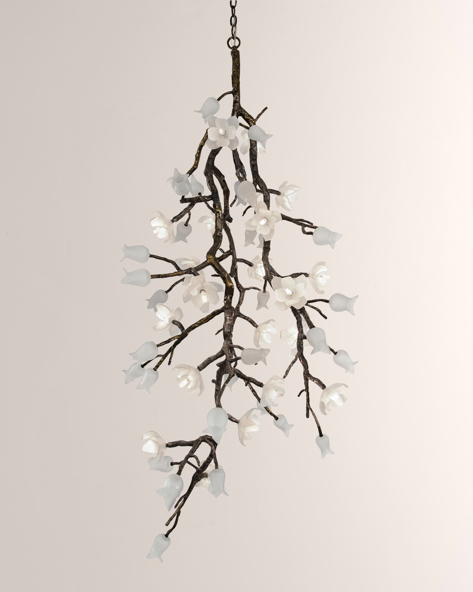 John-Richard Collection Churippu Magnolia & Tulip 36" Vertical 21-Light Chandelier