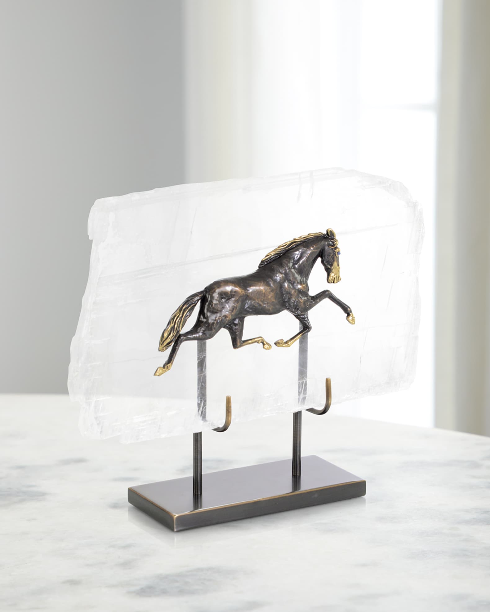 John-Richard Collection Horse in Selenite Sculpture I
