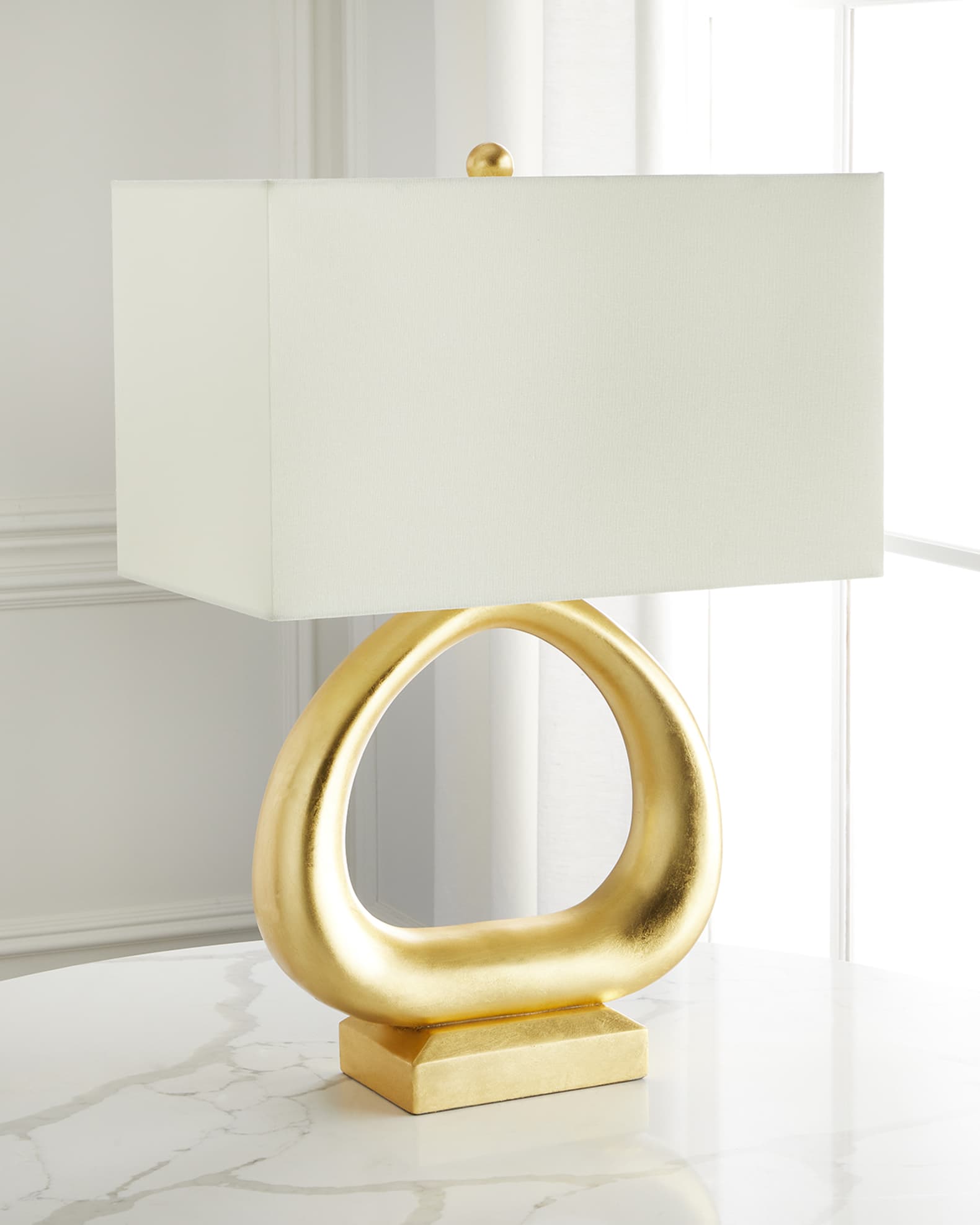 Cecile 28" Gold Leaf Table Lamp Horchow