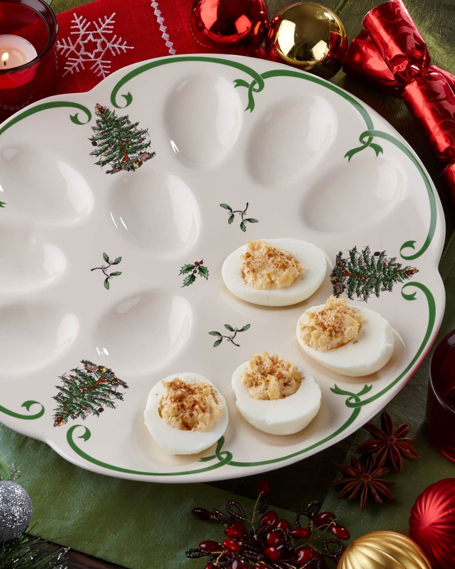 Christmas deviled egg plate clearance