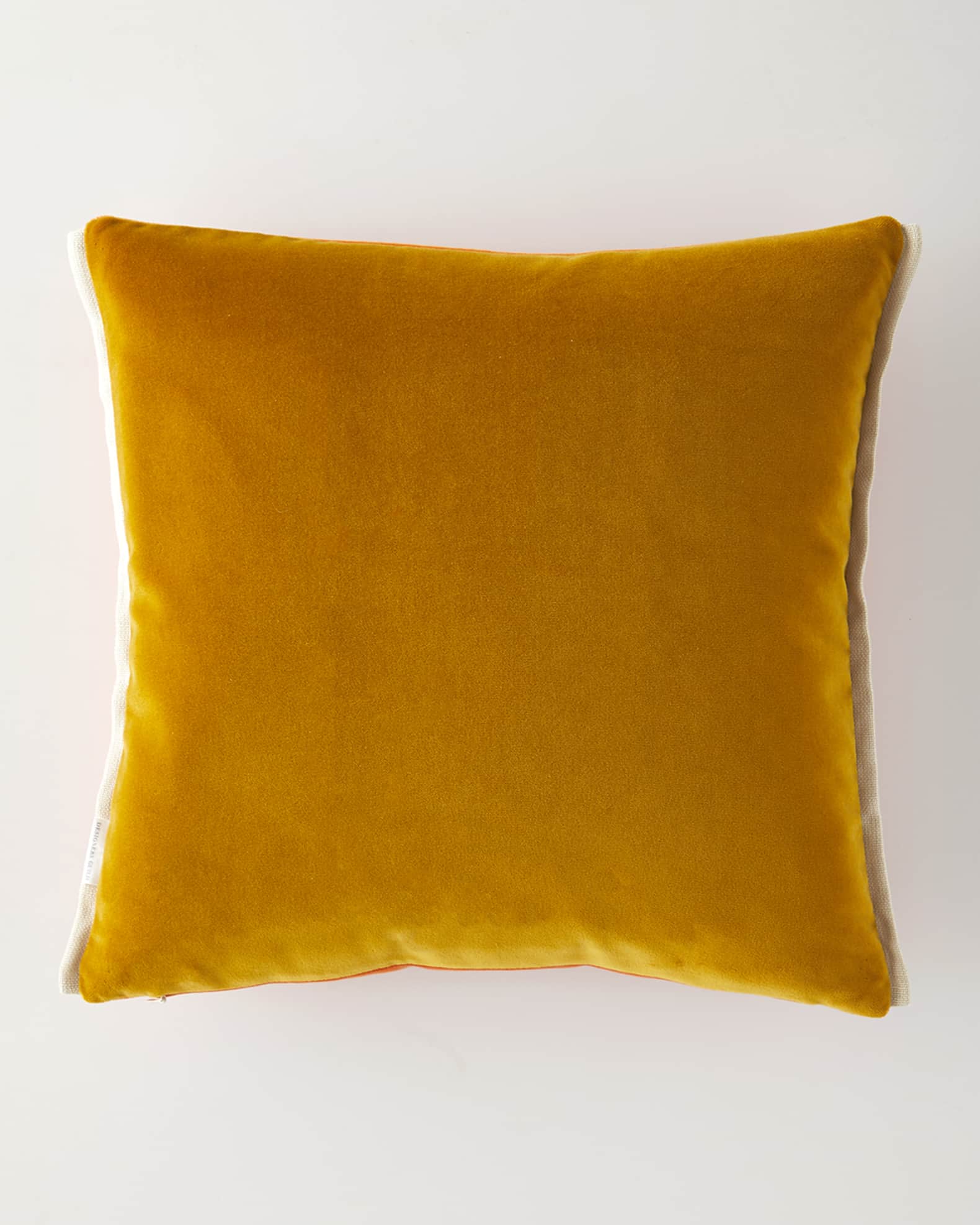 Designers Guild Varese Zinnia and Ochre Velvet Pillow 17 Square