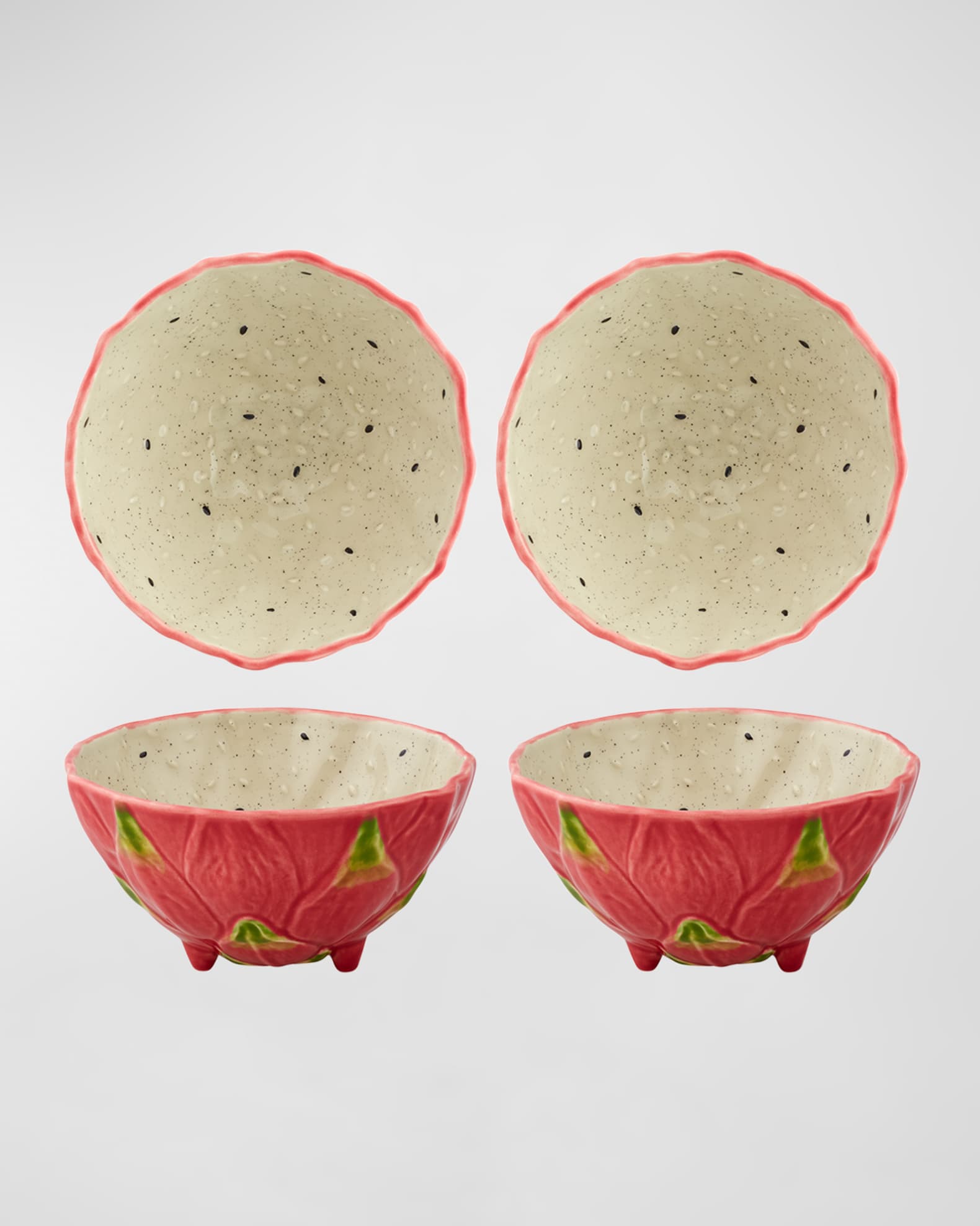 Bordallo Pinheiro Dragon Fruit Bowls, Set of 4