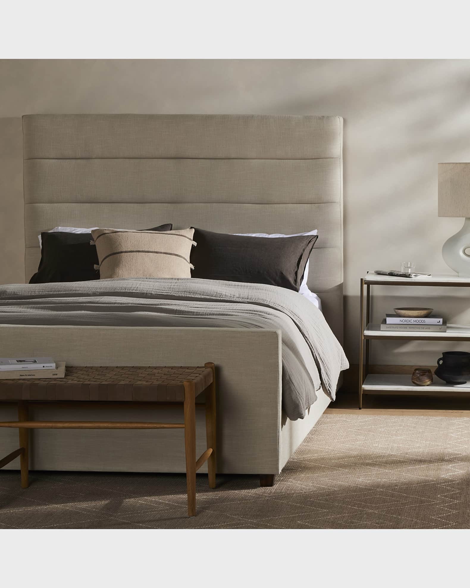 Four Hands Daphne Channel-Tufted King Bed | Horchow