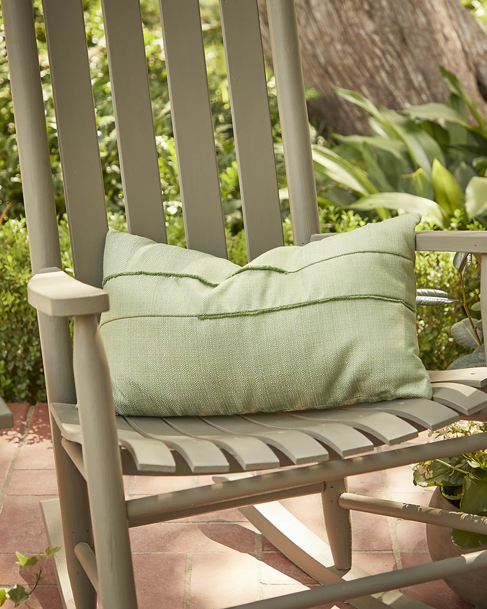 Elaine Smith Micro Fringe Indoor Outdoor Lumbar Pillow 12