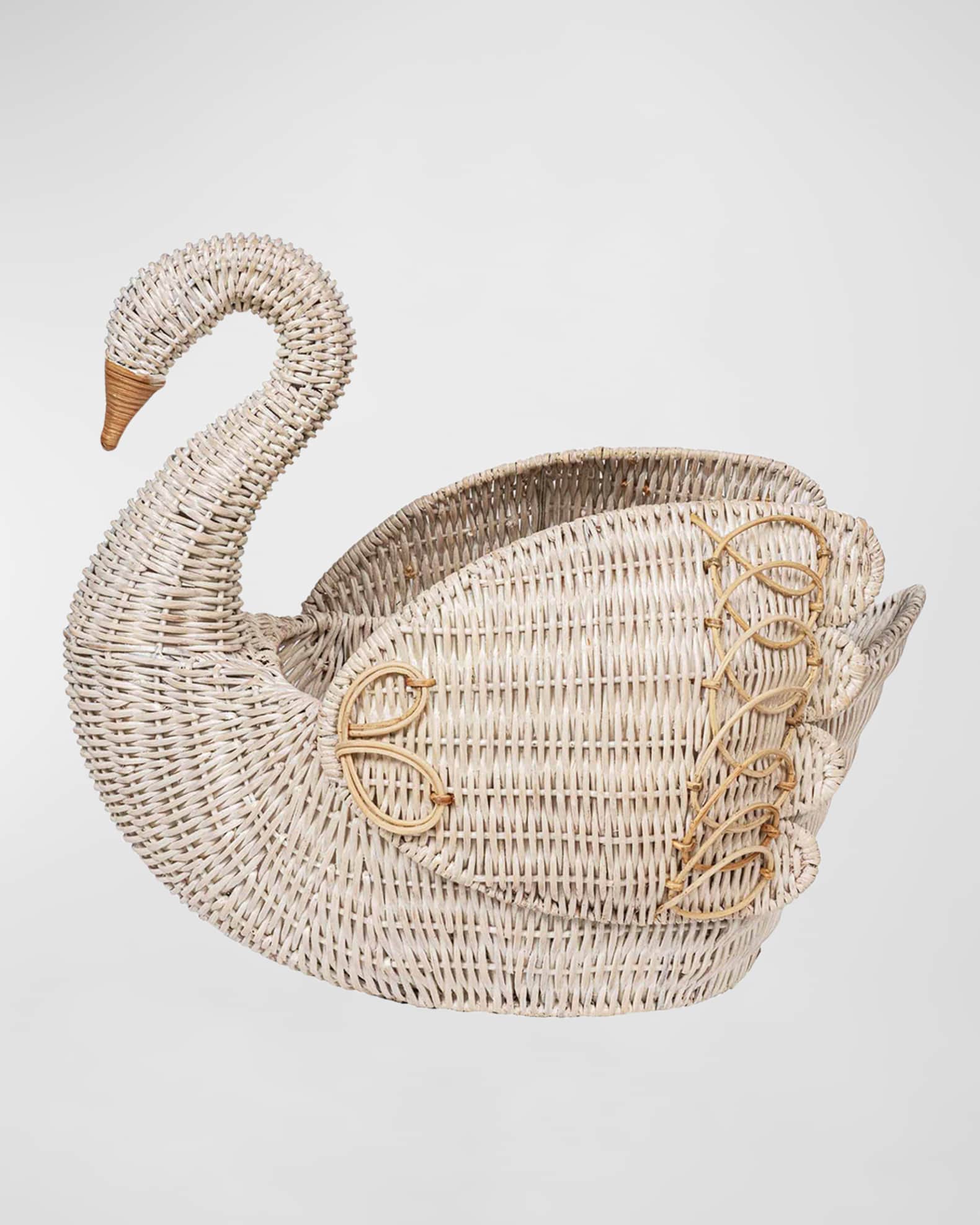 Juliska Provence Rattan Swan Basket 