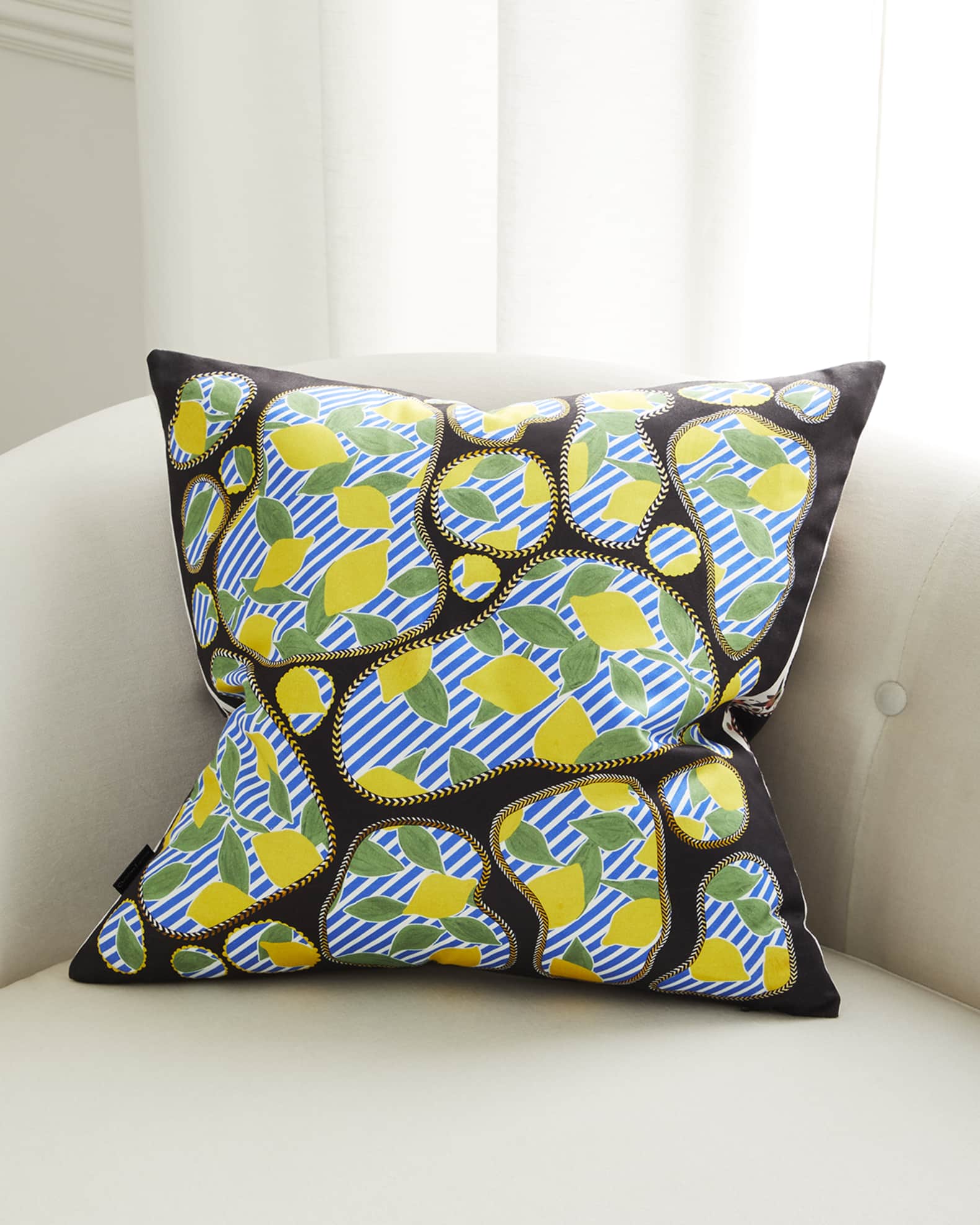 Christian Lacroix Lemon Pebbles Cushion, 20" Square 