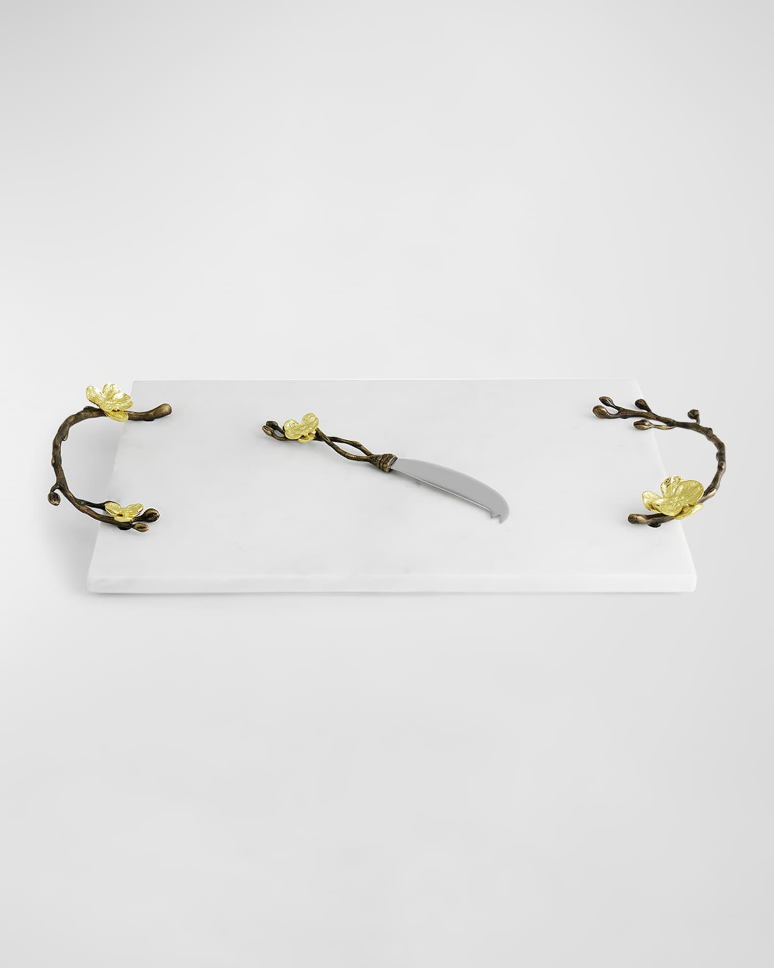 Michael Aram Gold Orchid Cheeseboard with Knife 