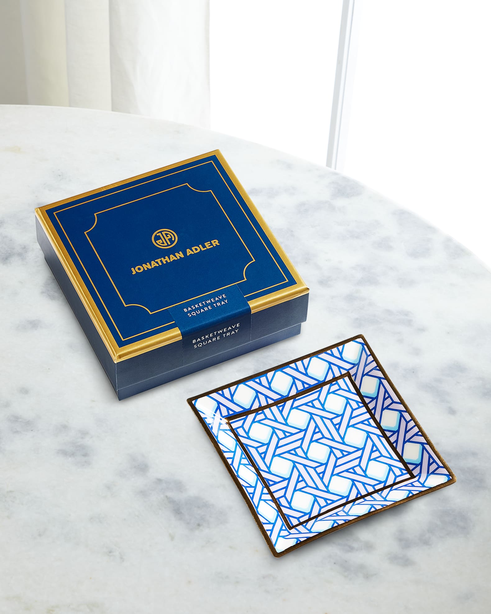 Jonathan Adler Basketweave Square Tray