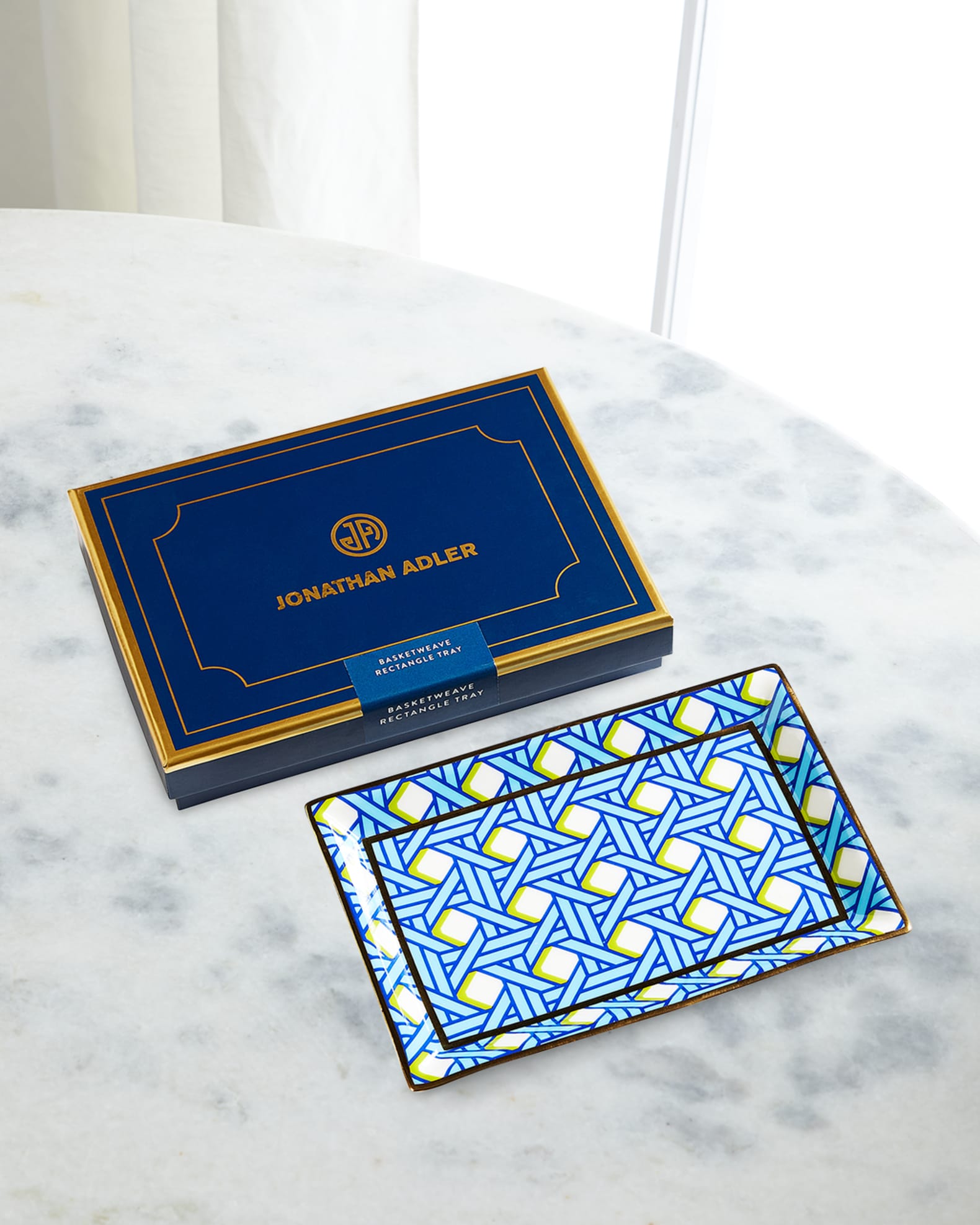 Jonathan Adler Basketweave Rectangle Tray 