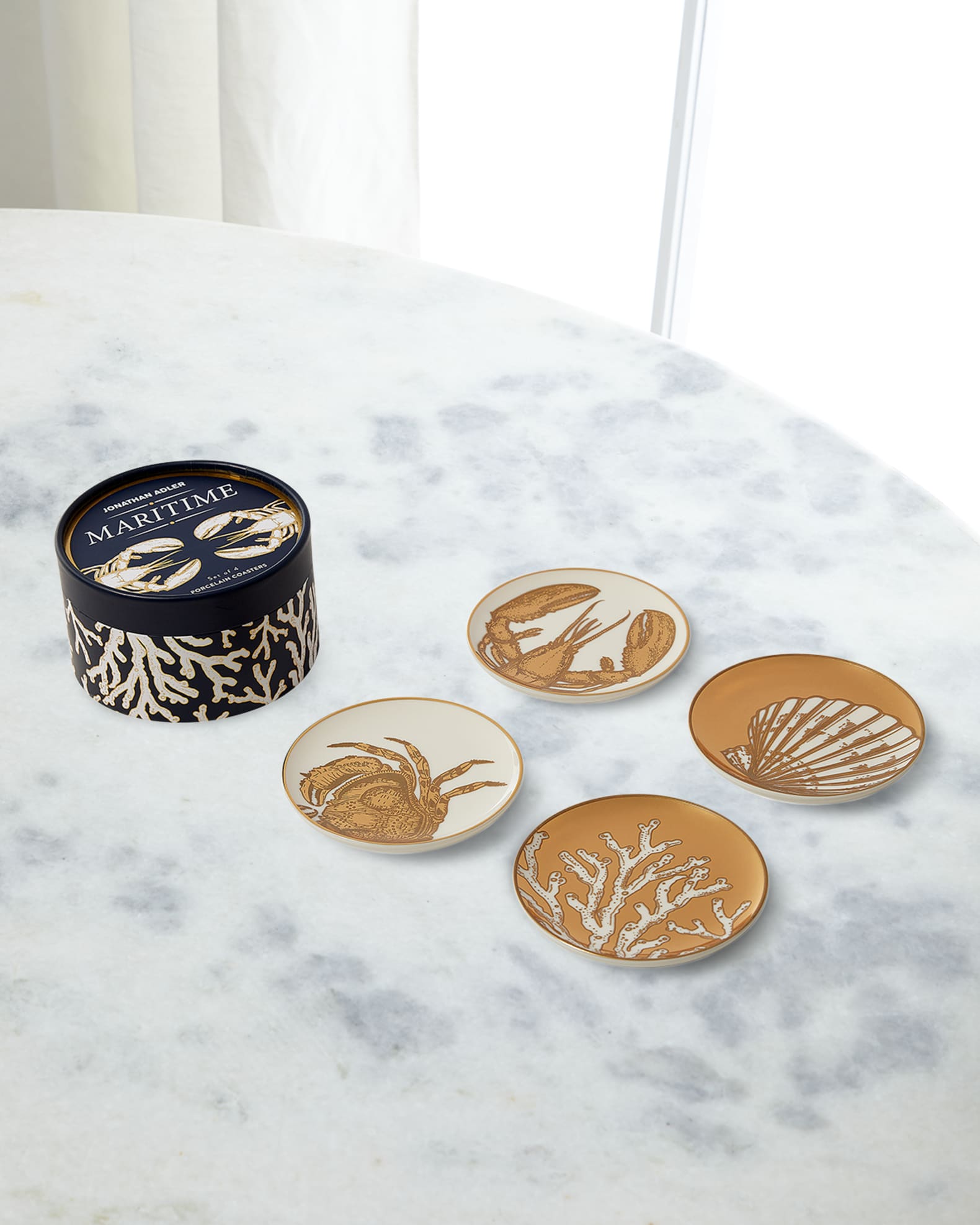 Jonathan Adler Maritime Cocktail Coasters, Set of 4 