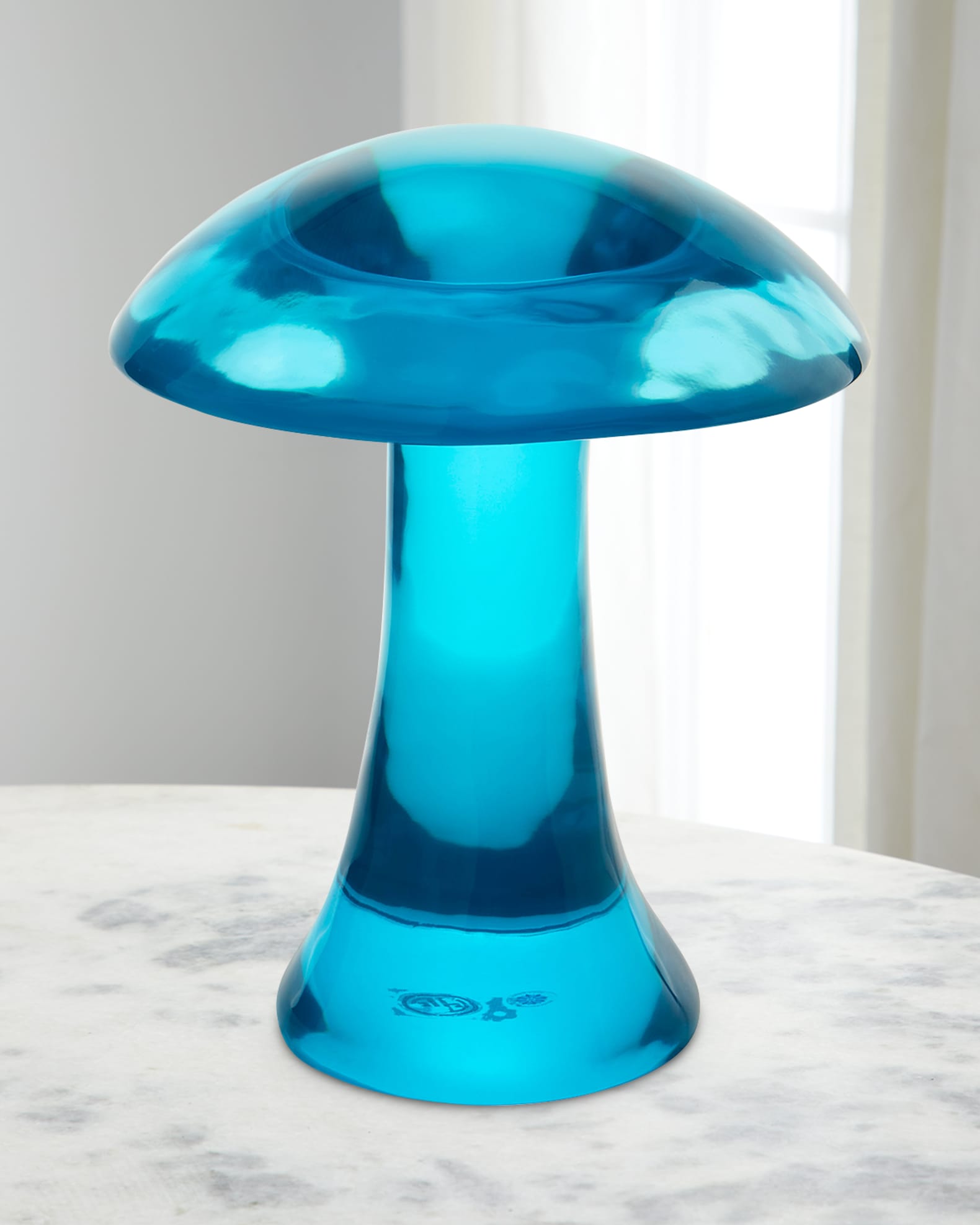 Jonathan Adler Acrylic Mushroom Objet - Turquoise 