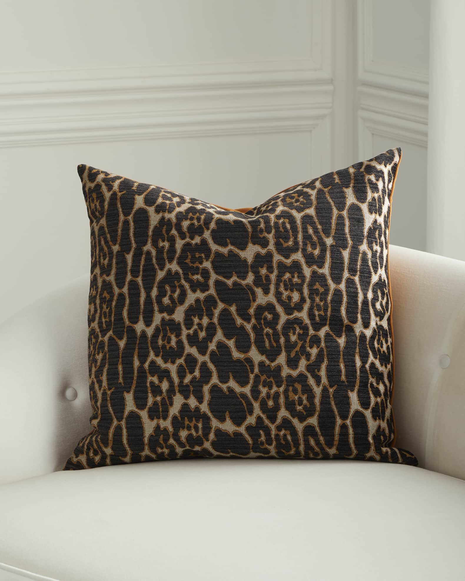 D.V. KAP Home Ellina Espresso Leopard Pattern Pillow 24 Square Horchow