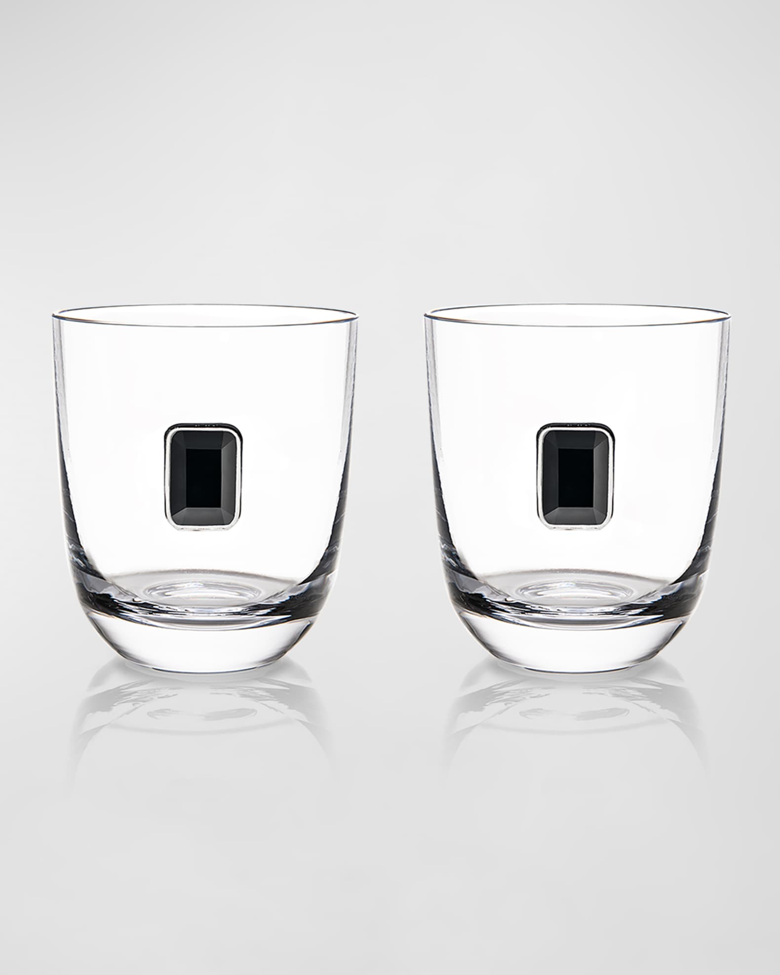 ANNA New York Luna Elevo Double Old-Fashioned Obsidian Glasses, Set of 2 
