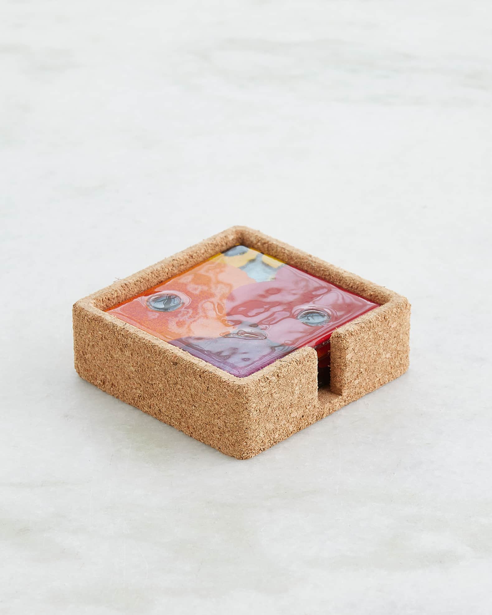 Global Views Fused Floral Coasters, Set of 4 