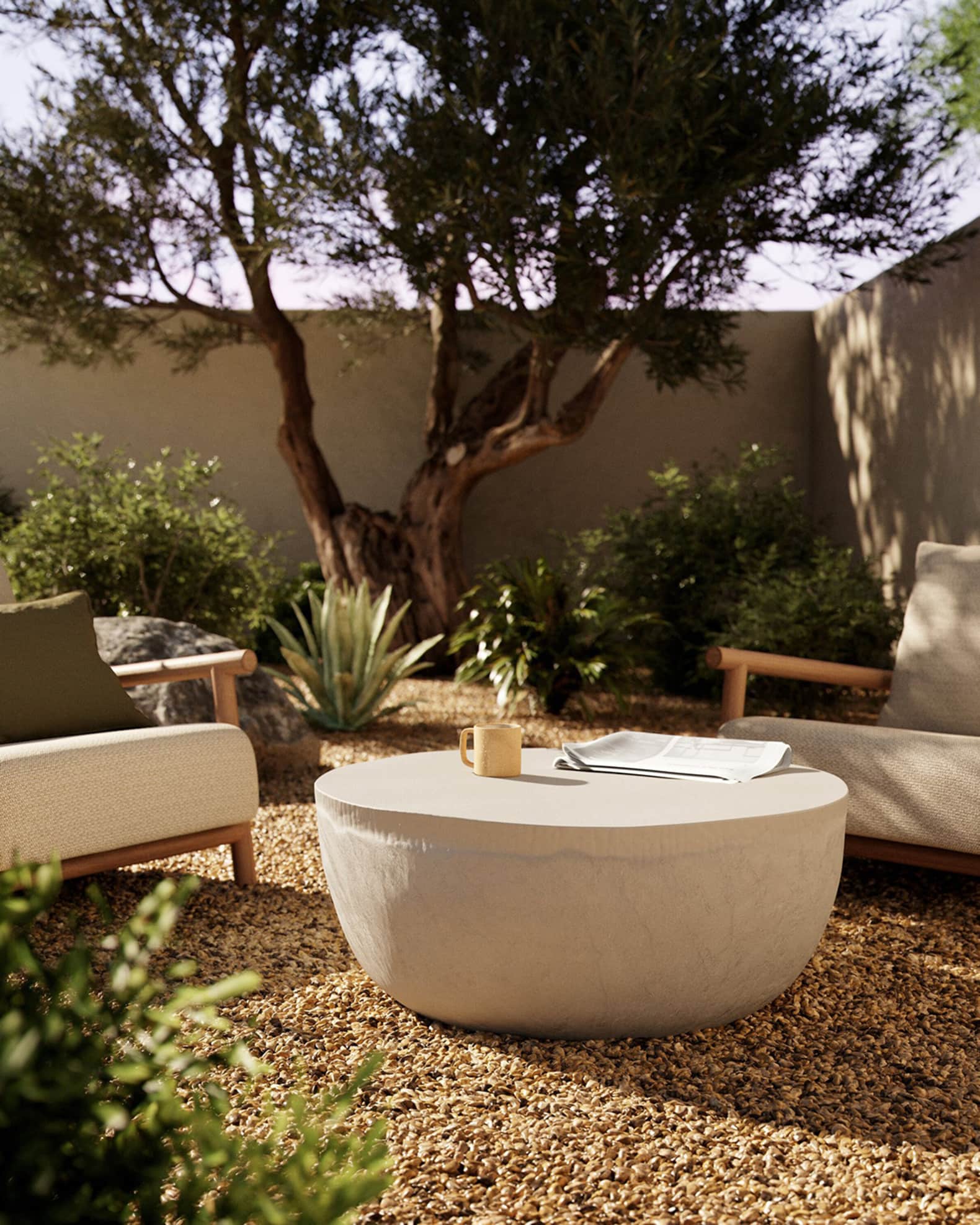 Four Hands Basil Outdoor Round Coffee Table