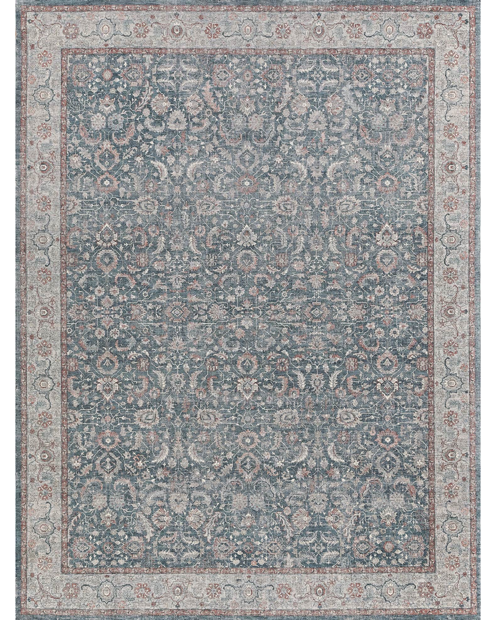 Exquisite Rugs Heritage Power-Loomed Blue & Rust Rug, 8' x 10'