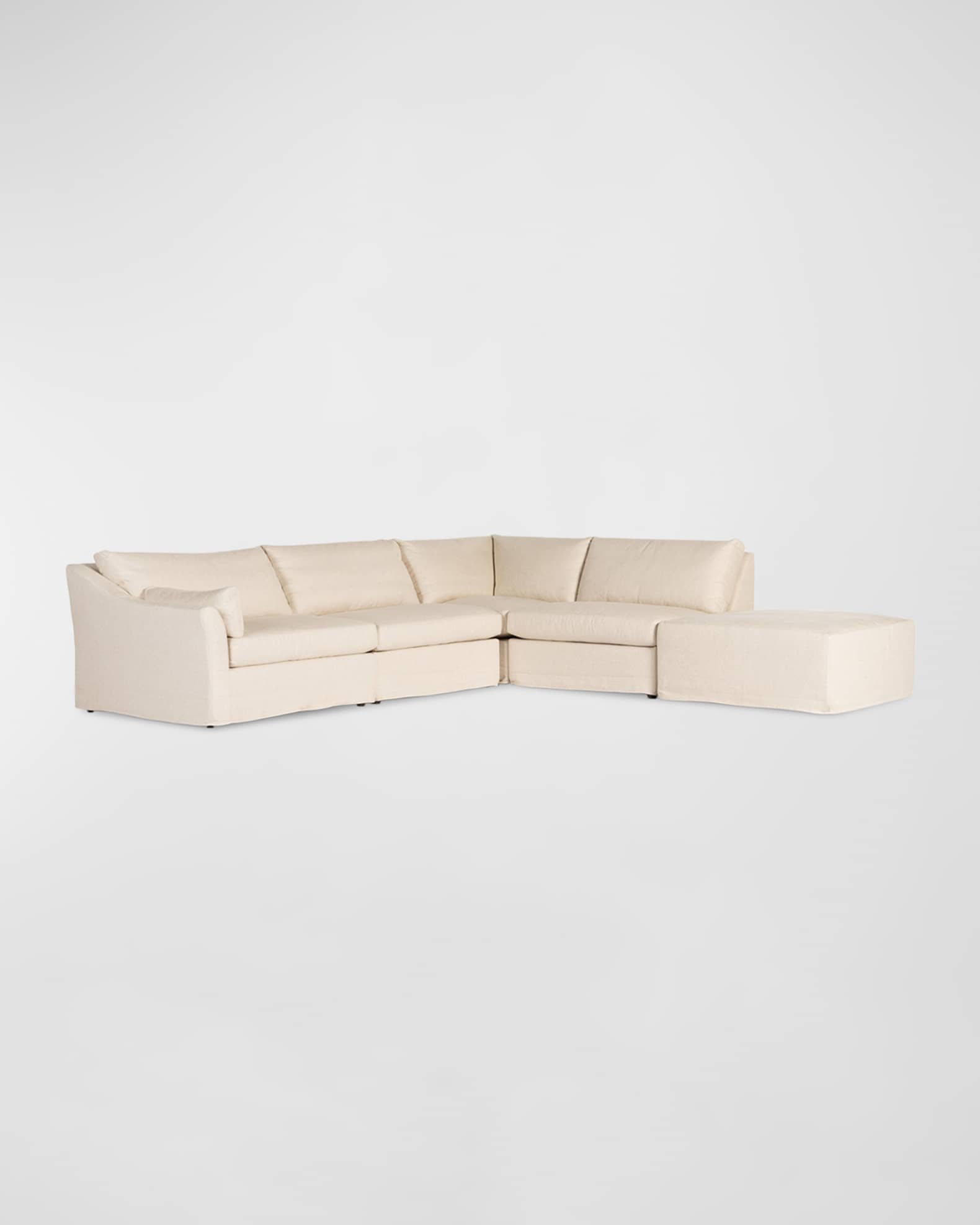 Four Hands Delray 4Piece Left Arm Facing Sectional with Ottoman Horchow