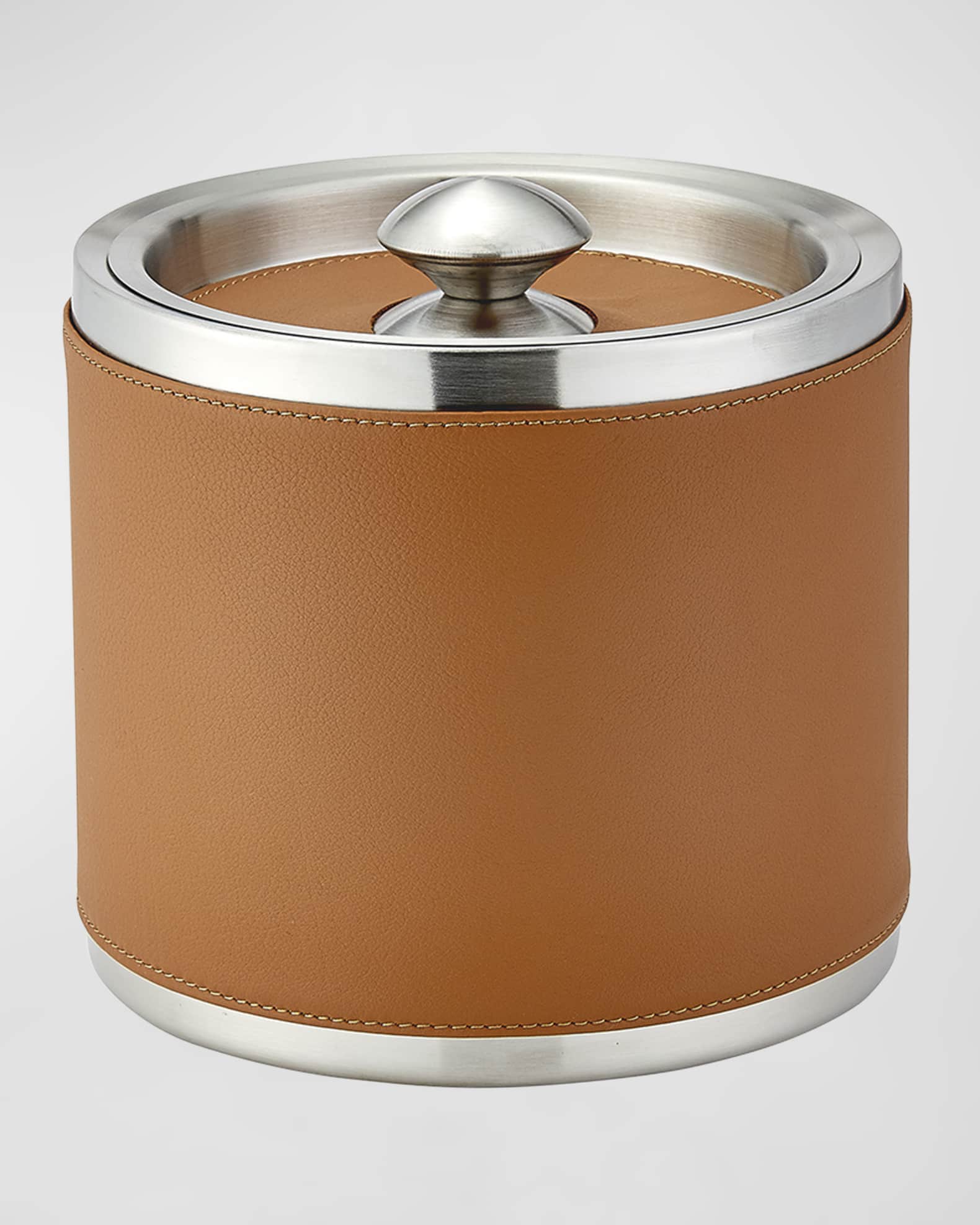 Graphic Image Leather Ice Bucket with Tongs 