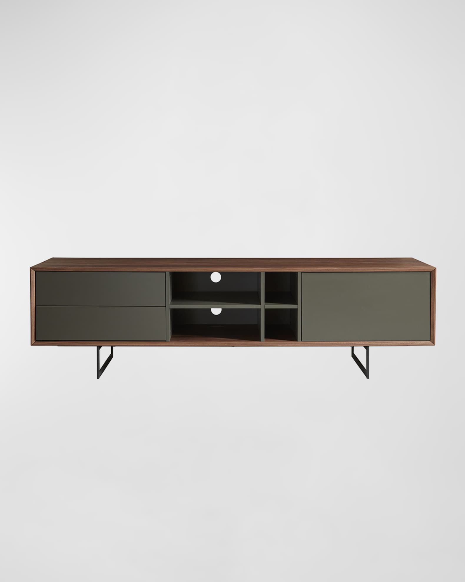 Euro Style Anderson Walnut & Dark Gray Media Stand Horchow