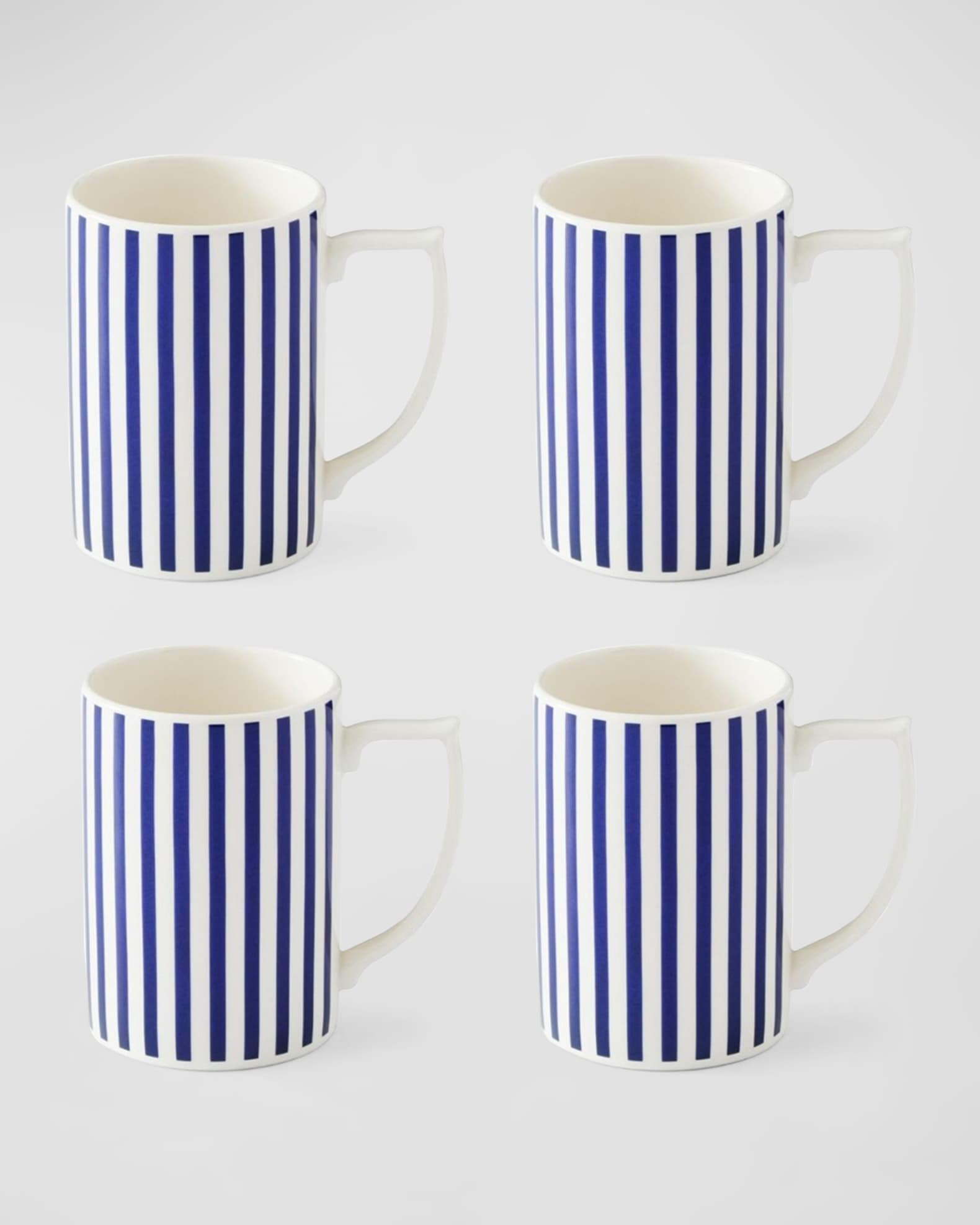 【楽天最安値に挑戦】 Mugs, Stripe Narrow Steccato Italian Blue Spode Set 4 of 小物