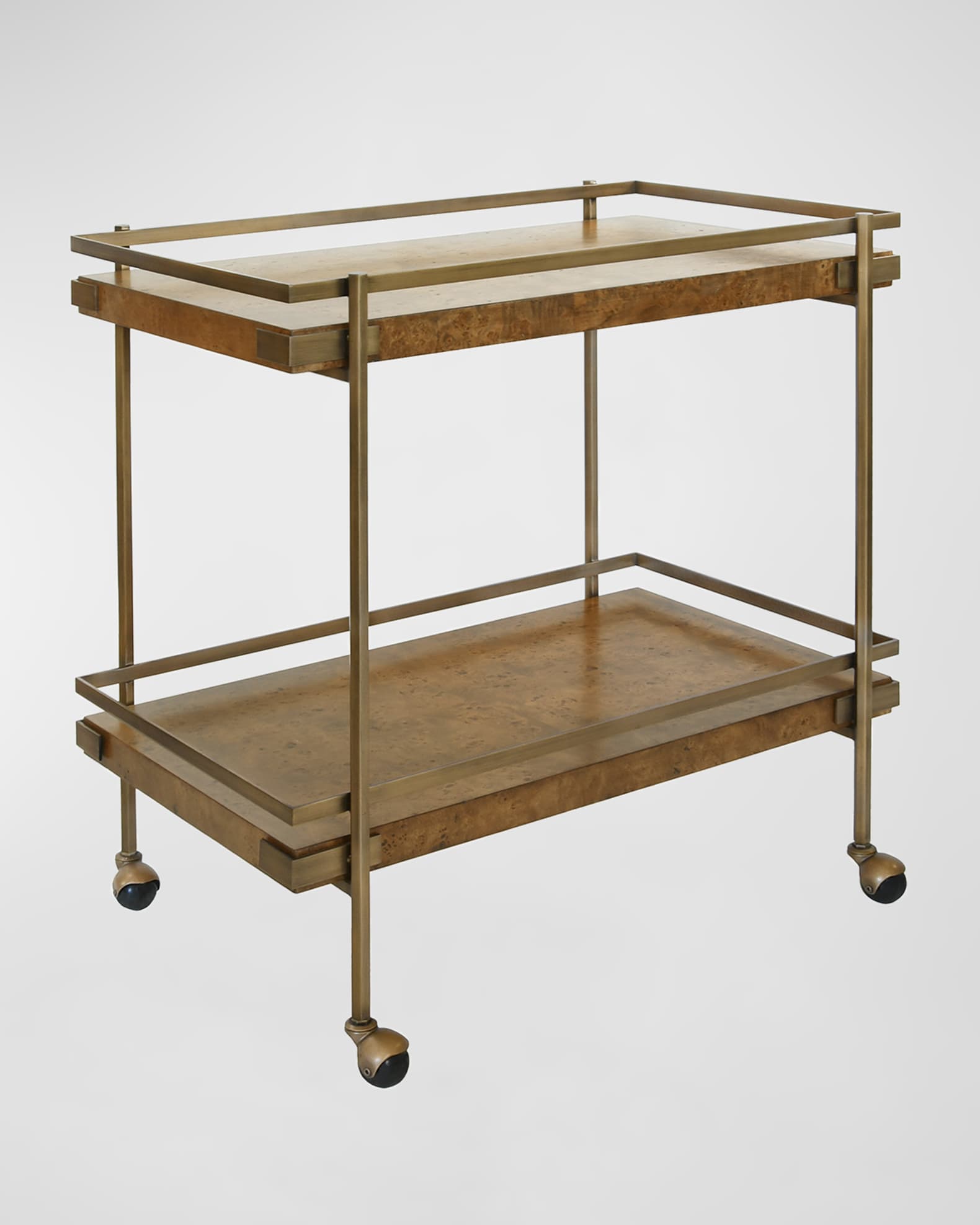 Worlds Away Cash Burl Wood Bar Cart | Horchow
