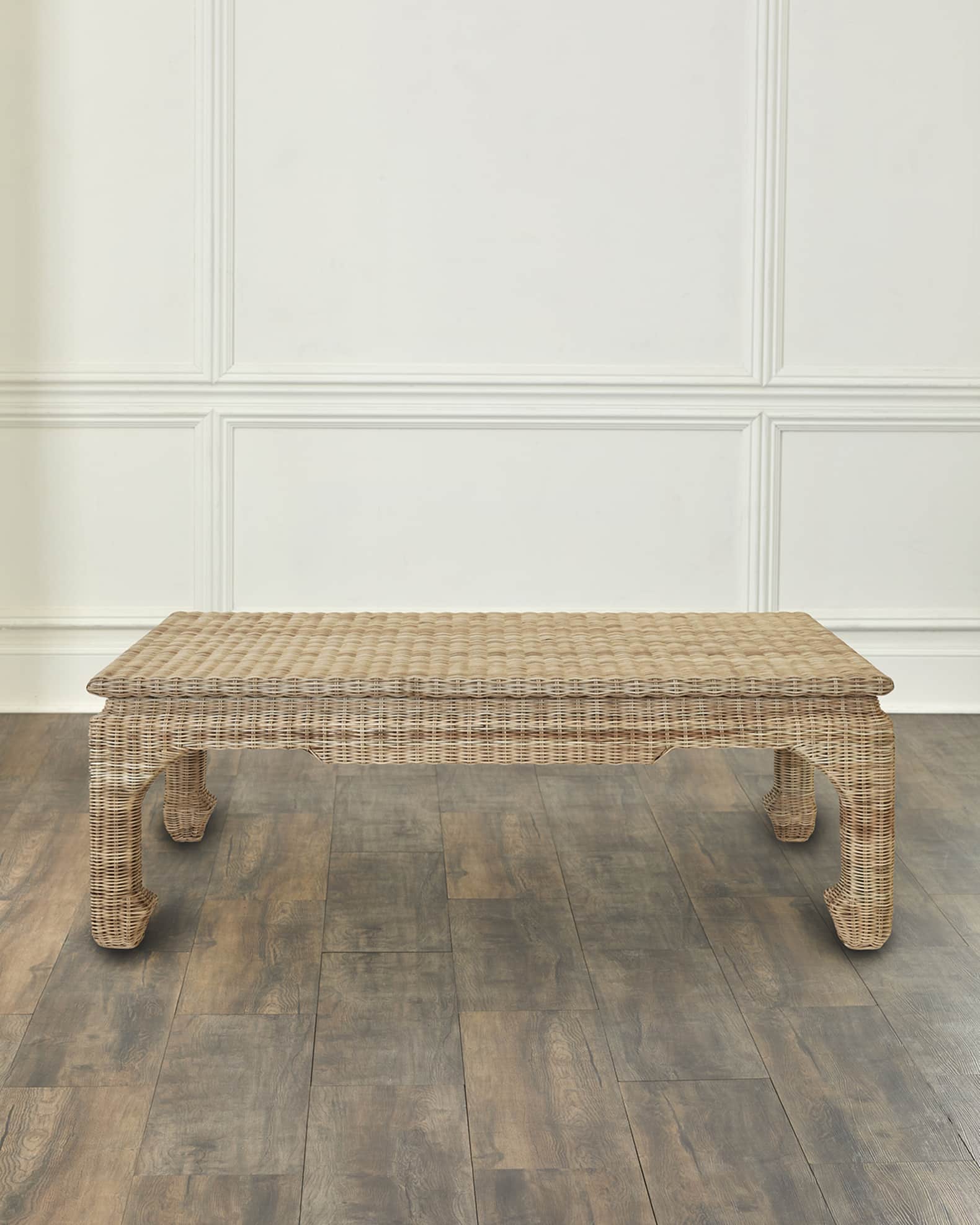 Worlds Away Guinevere Rattan Coffee Table