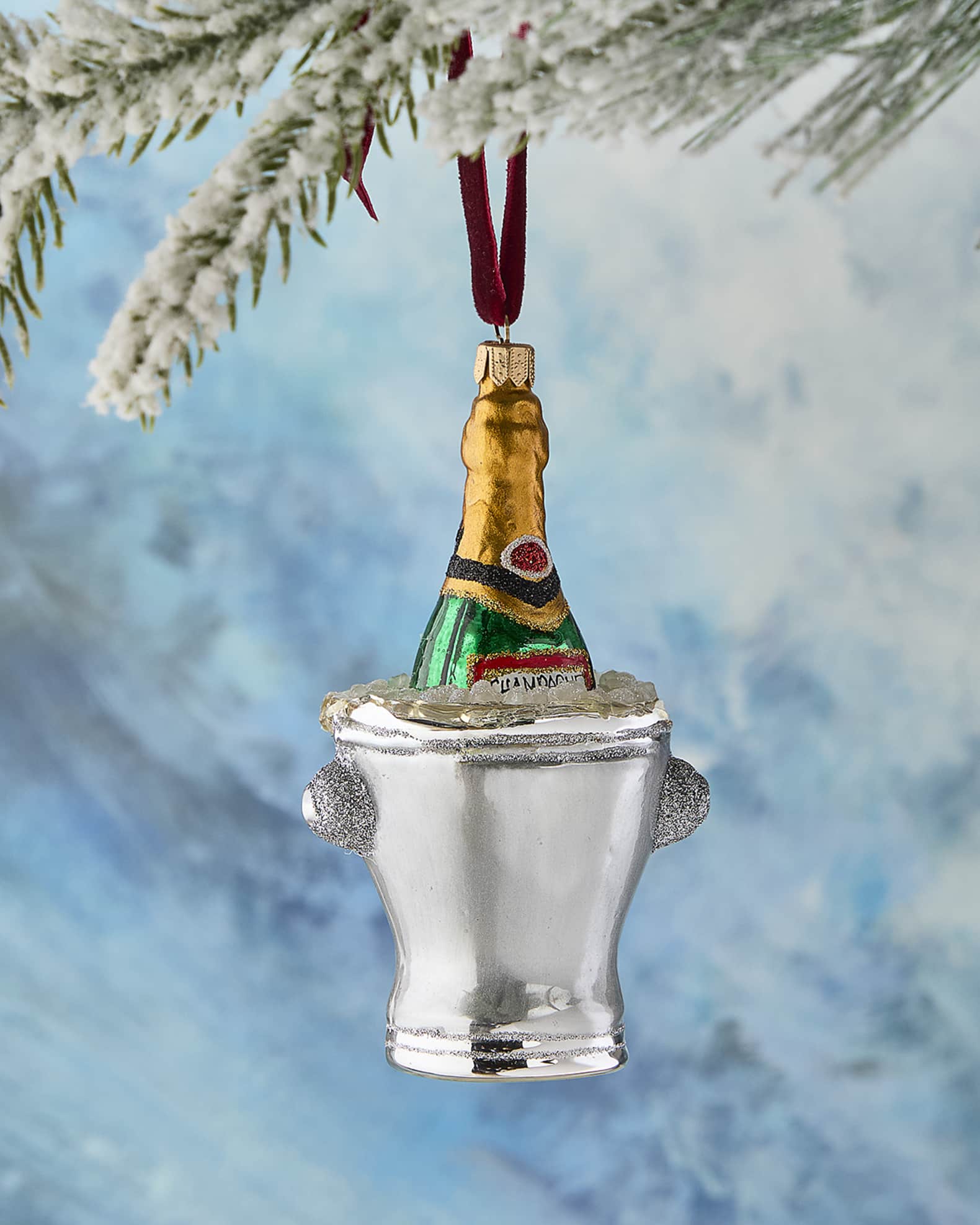 Neiman Marcus Champagne Bucket 2024 Holiday Ornament Horchow