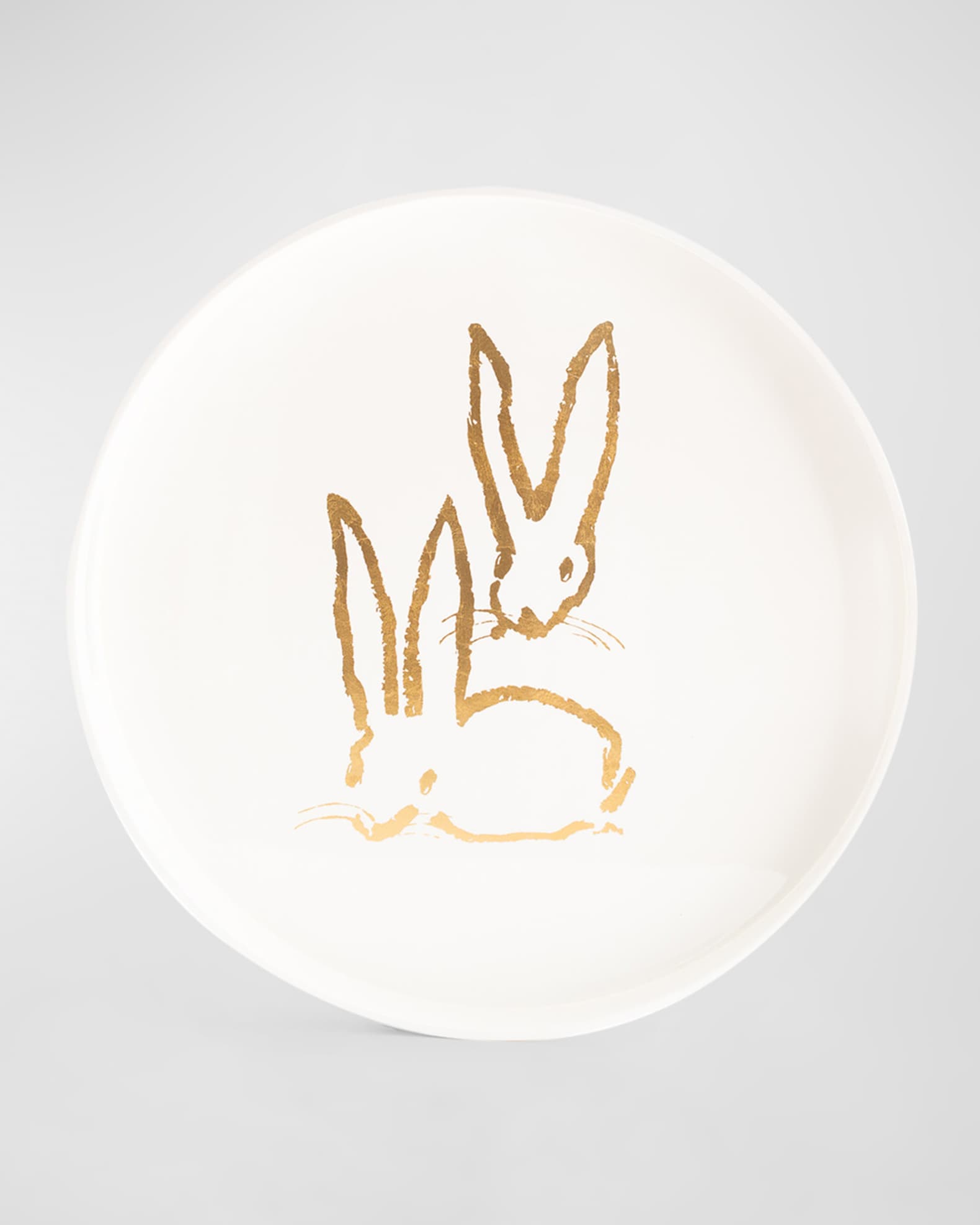 Hunt Slonem Royal Rabbit Gold Leaf and Lacquer Tray
