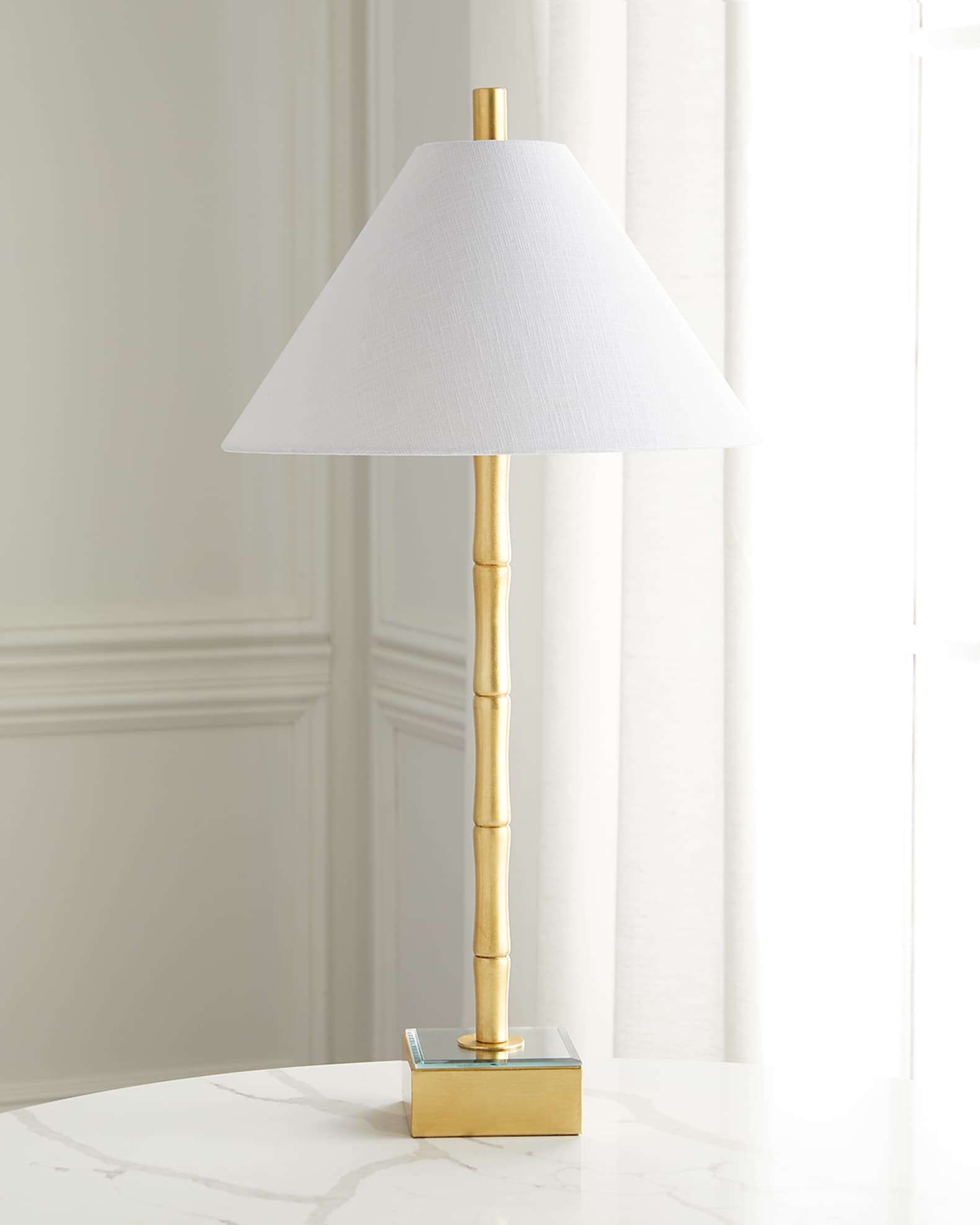 Couture lamps mirrored table lamp top