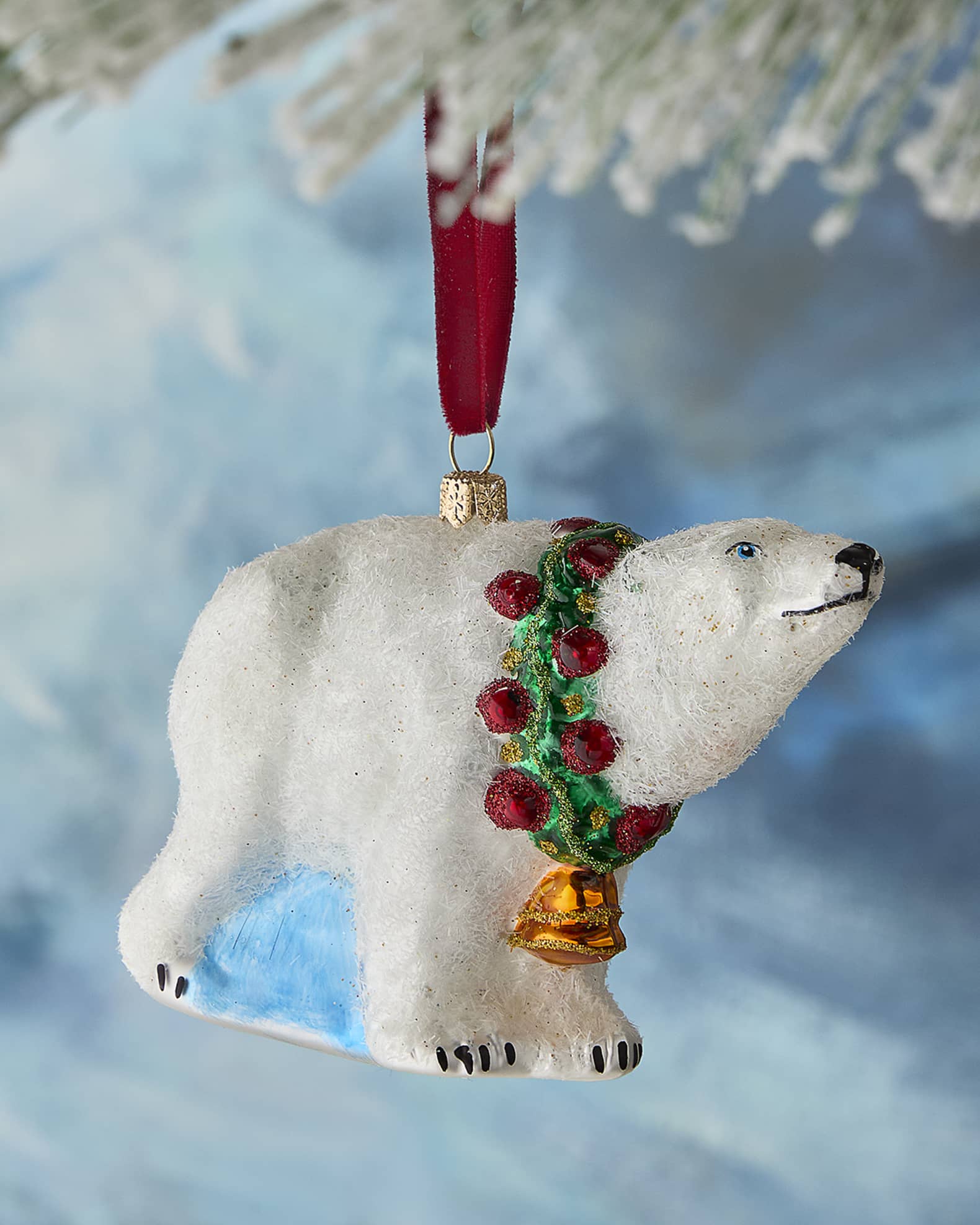 Neiman Marcus Polar Bear Christmas Ornament | Horchow
