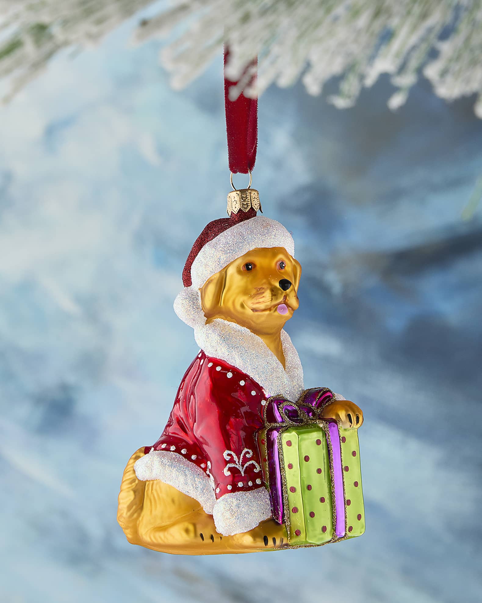 Neiman Marcus Santa Lab Christmas Ornament 