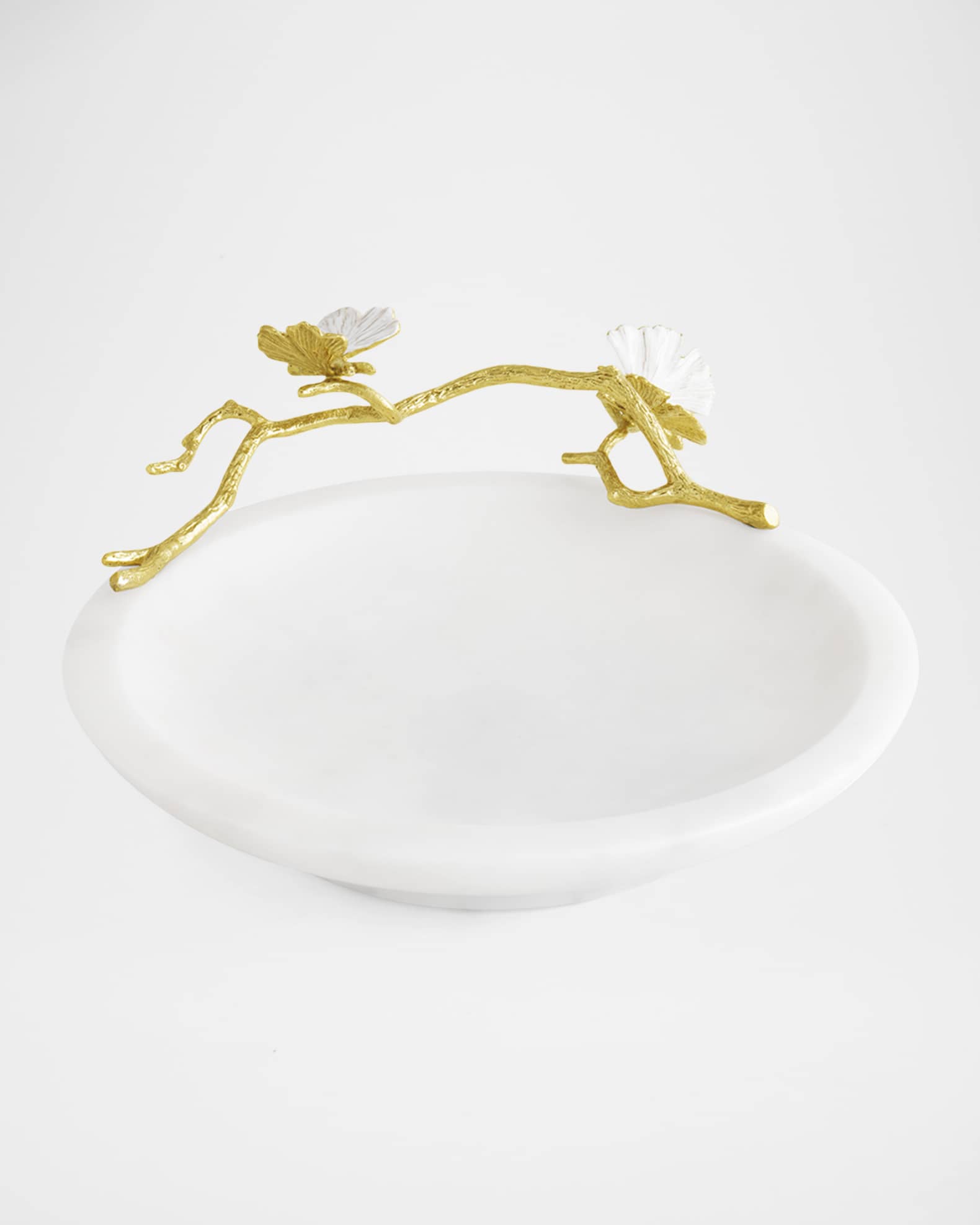 Michael Aram Butterfly Ginkgo White & Gold Trinket Dish