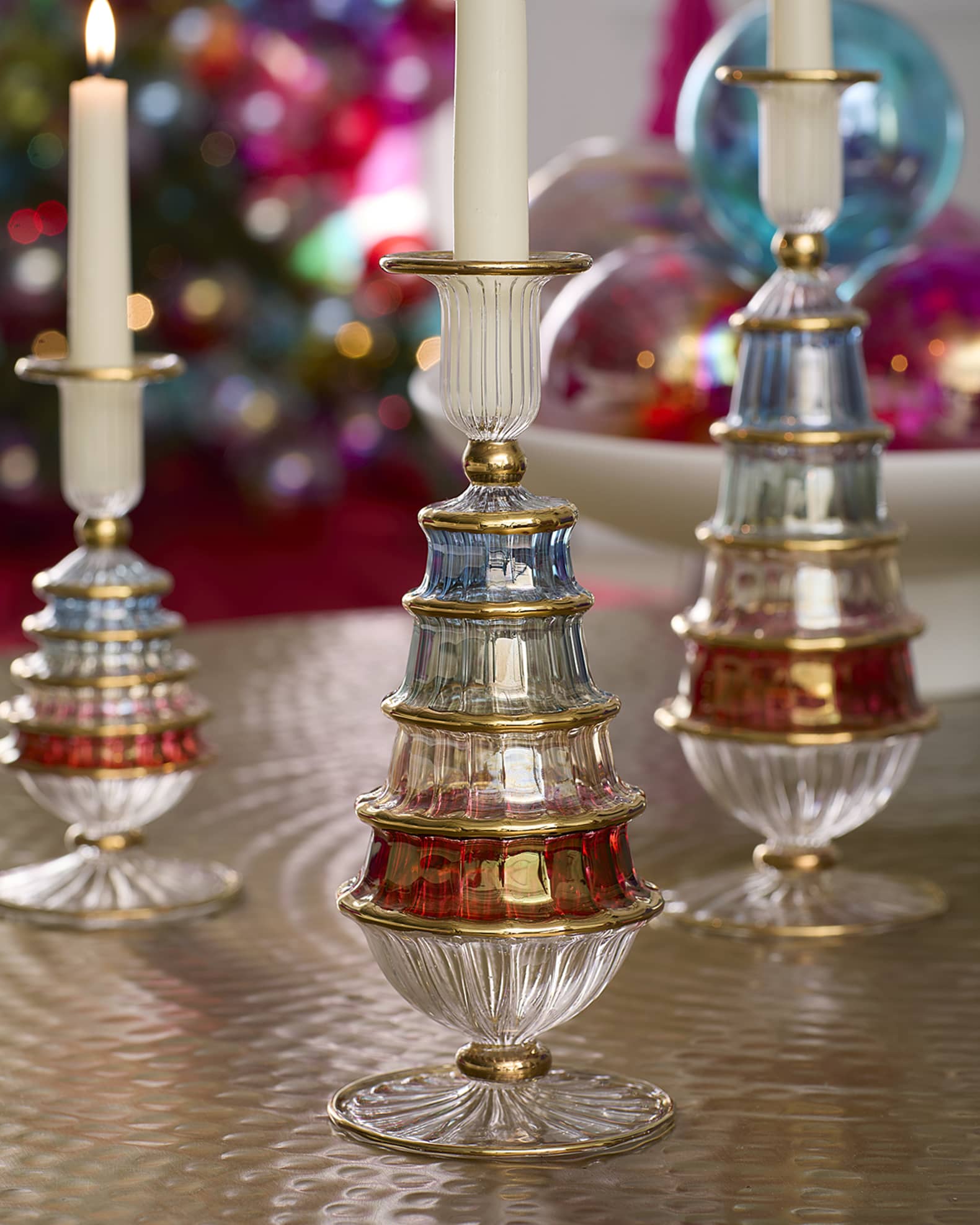 Neiman Marcus 9" Medium Christmas Tree Candle Holder Horchow