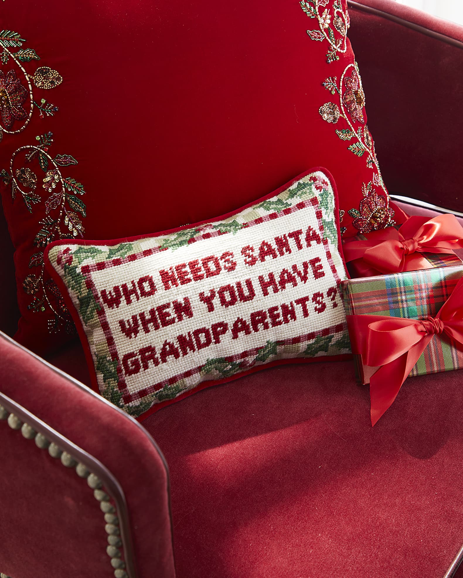 Christmas needlepoint pillows online