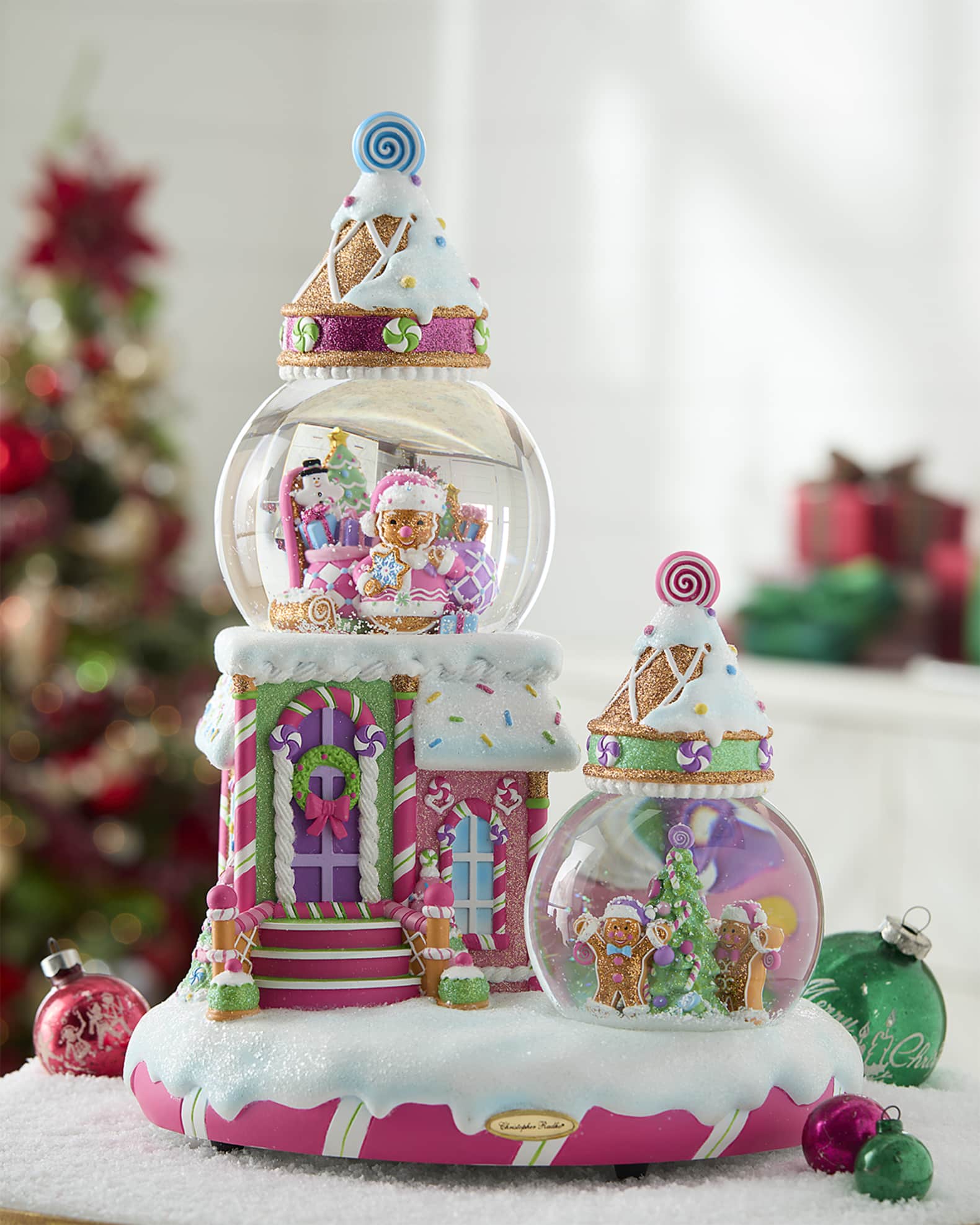 Christopher Radko Gingerbread Holiday Home Snowglobe