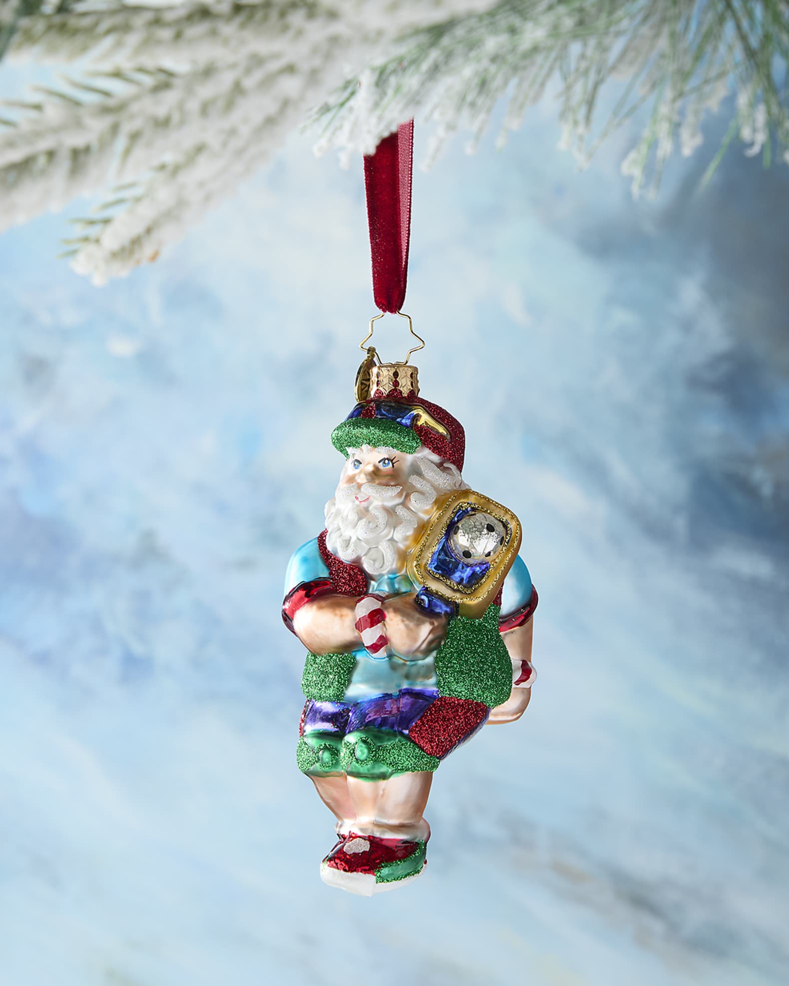 Christopher Radko Pickleball Pro Santa Christmas Ornament 