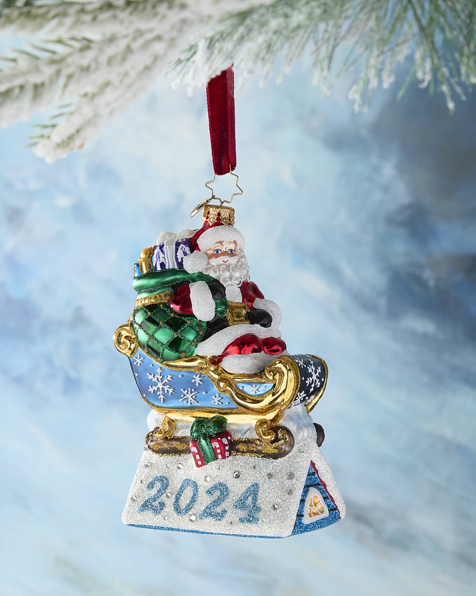 Christopher Radko Rooftop Parking Santa 2024 Christmas Ornament Horchow