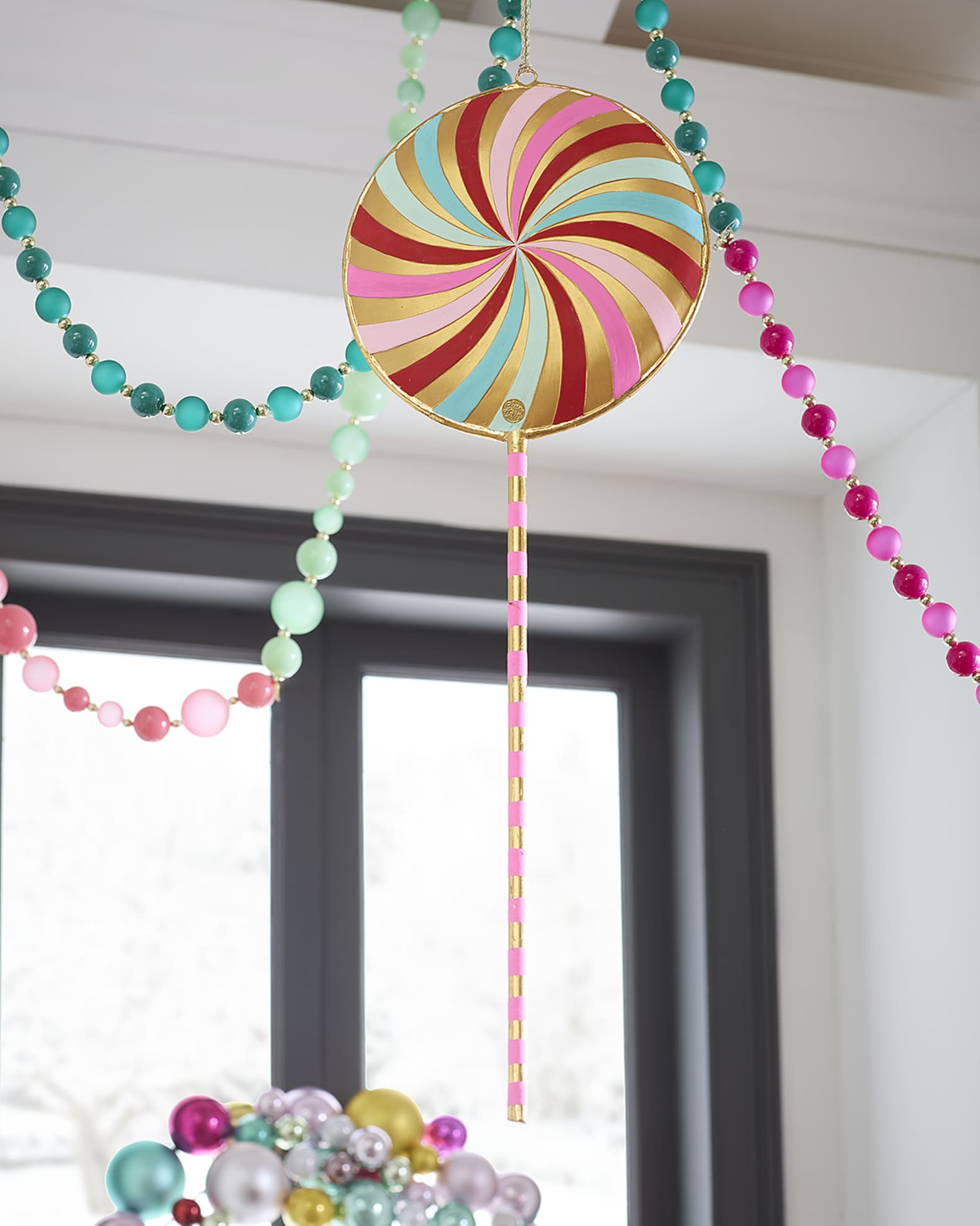 Glitterville Swirl Lollipop Christmas Display, 28"