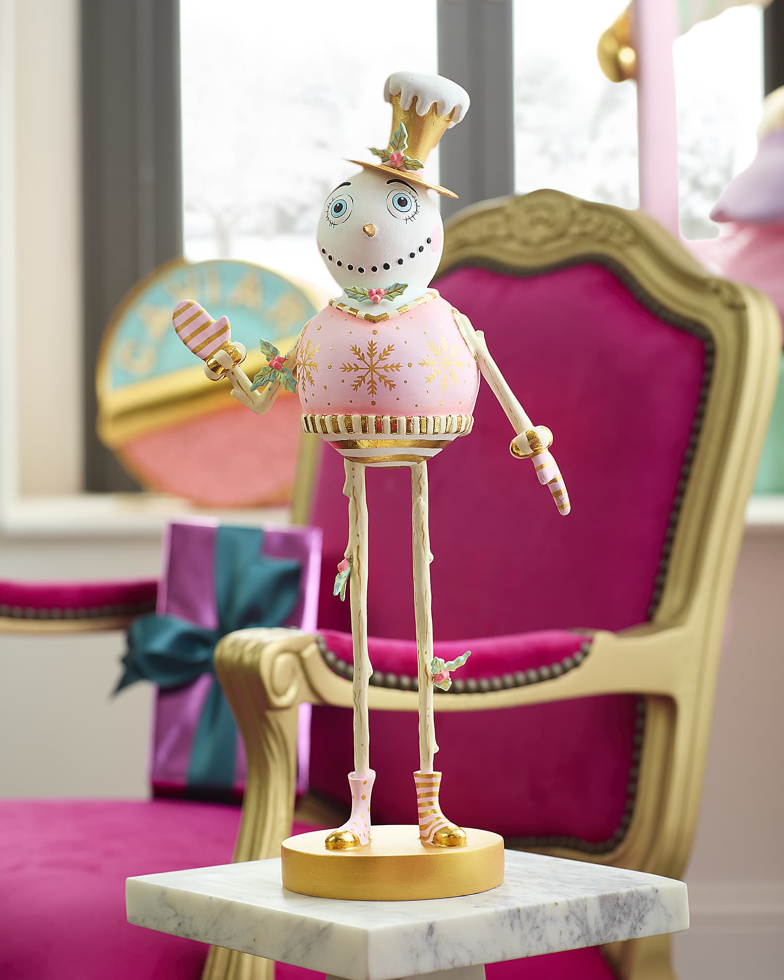 Glitterville Holly Jolly Tabletop Christmas Figurine, 12" Horchow