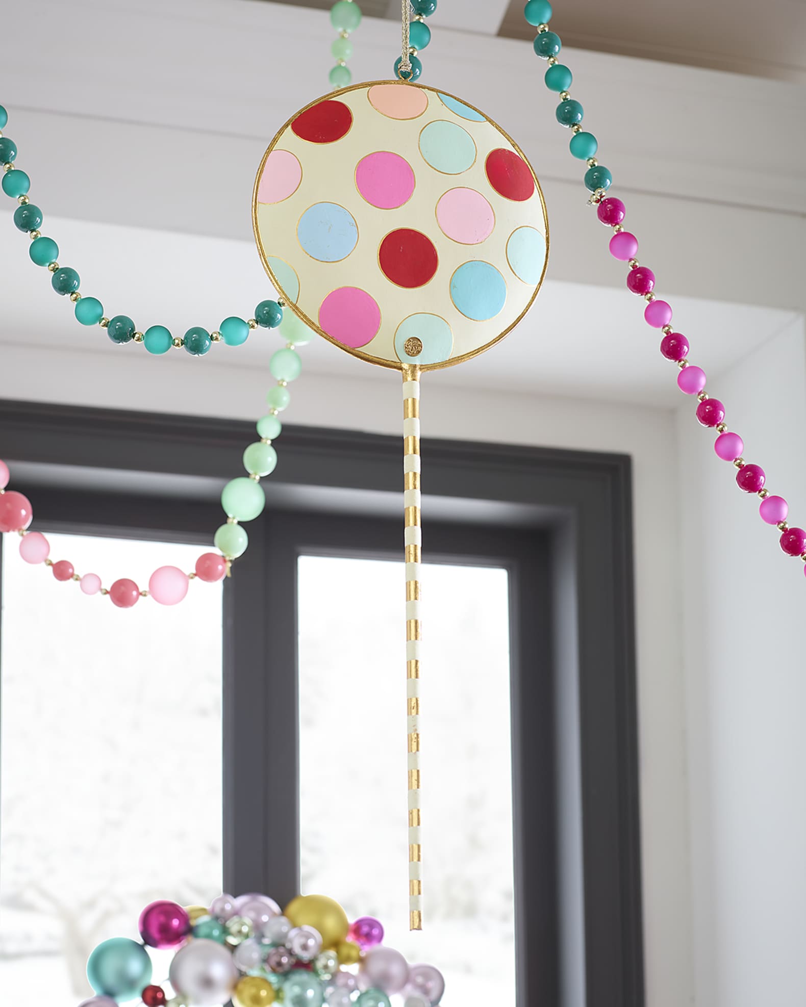 Glitterville Polka Dot Lollipop Christmas Display, 28"