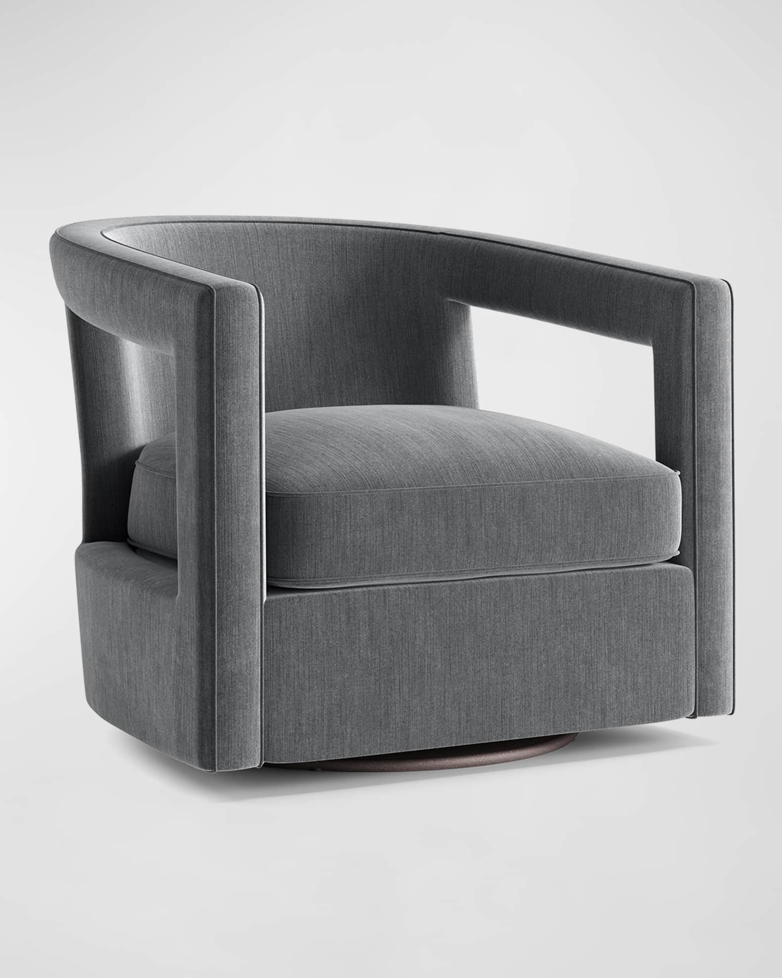 セントポーリア マウナロア Bernhardt Interiors Alana Icy Slate Blue Swivel Chair | Horchow