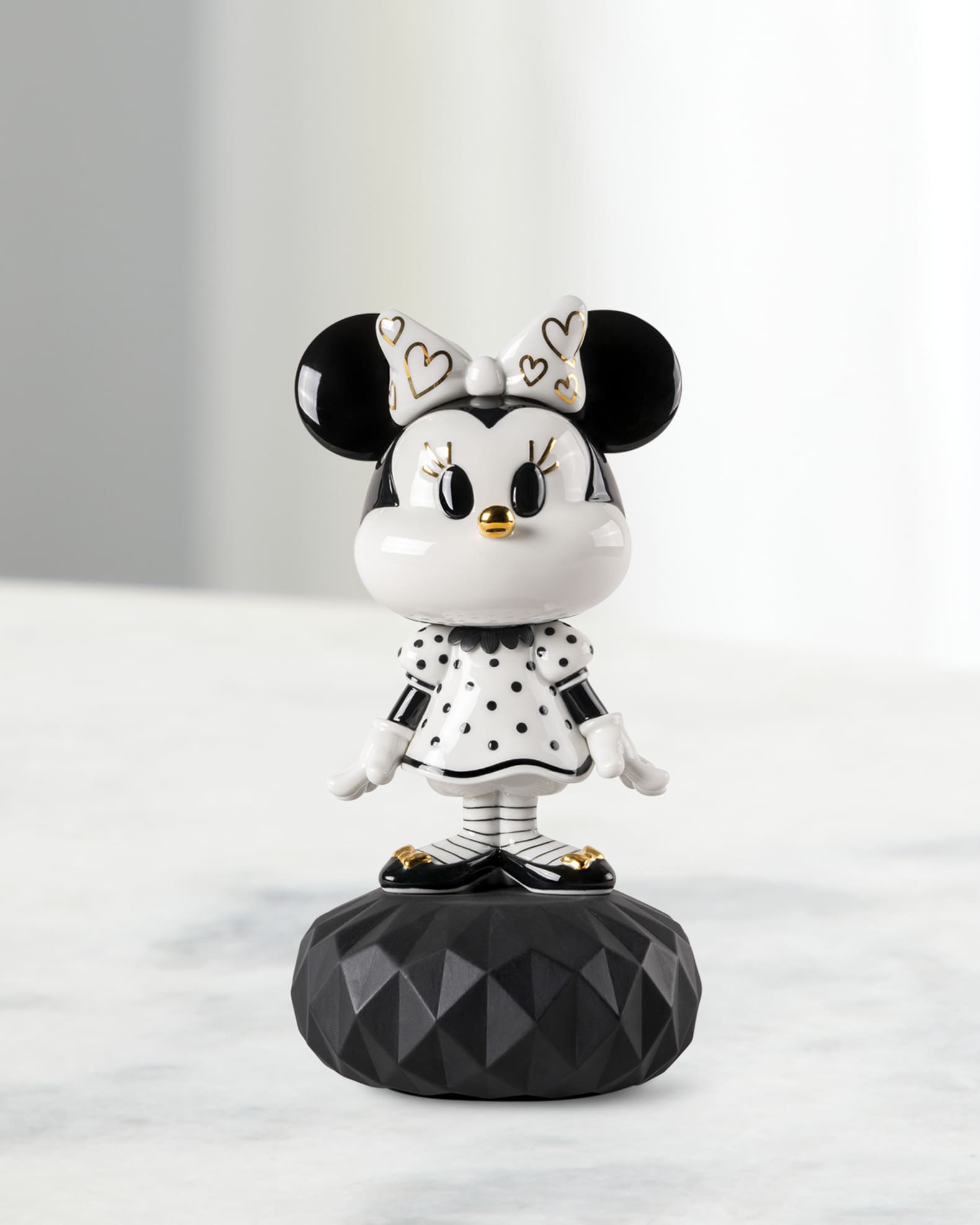 Lladro Minnie in Black & White Sculpture