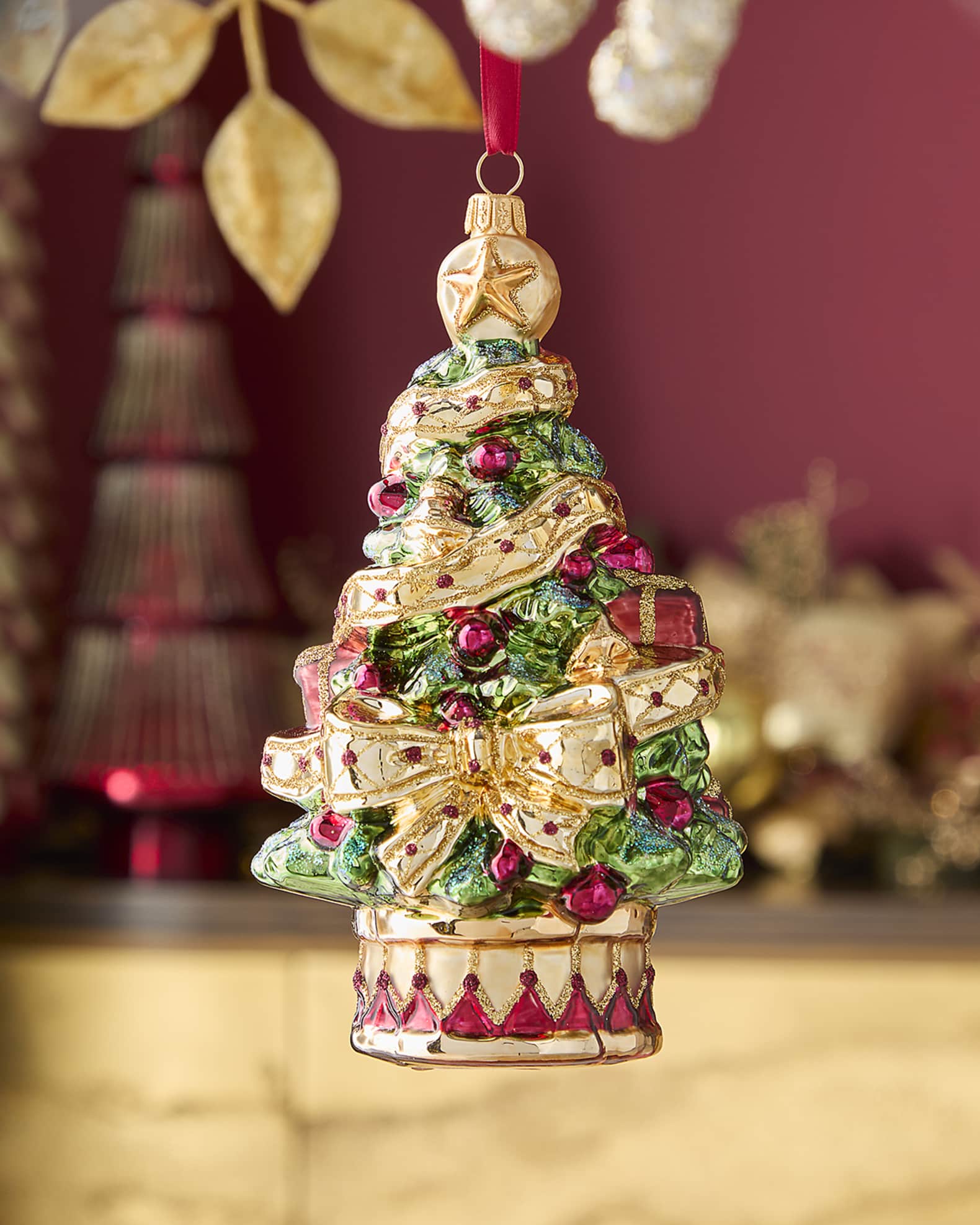 Neiman Marcus Christmas Tree with Ribbon Ornament Horchow