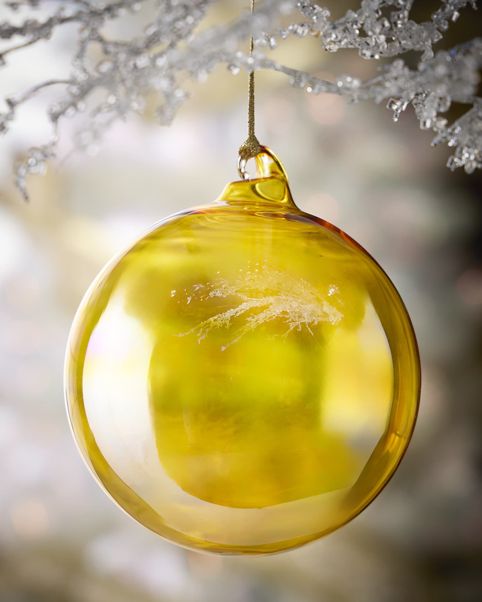 Jim Marvin  Amber Bottle Glass Ball Christmas Ornament
