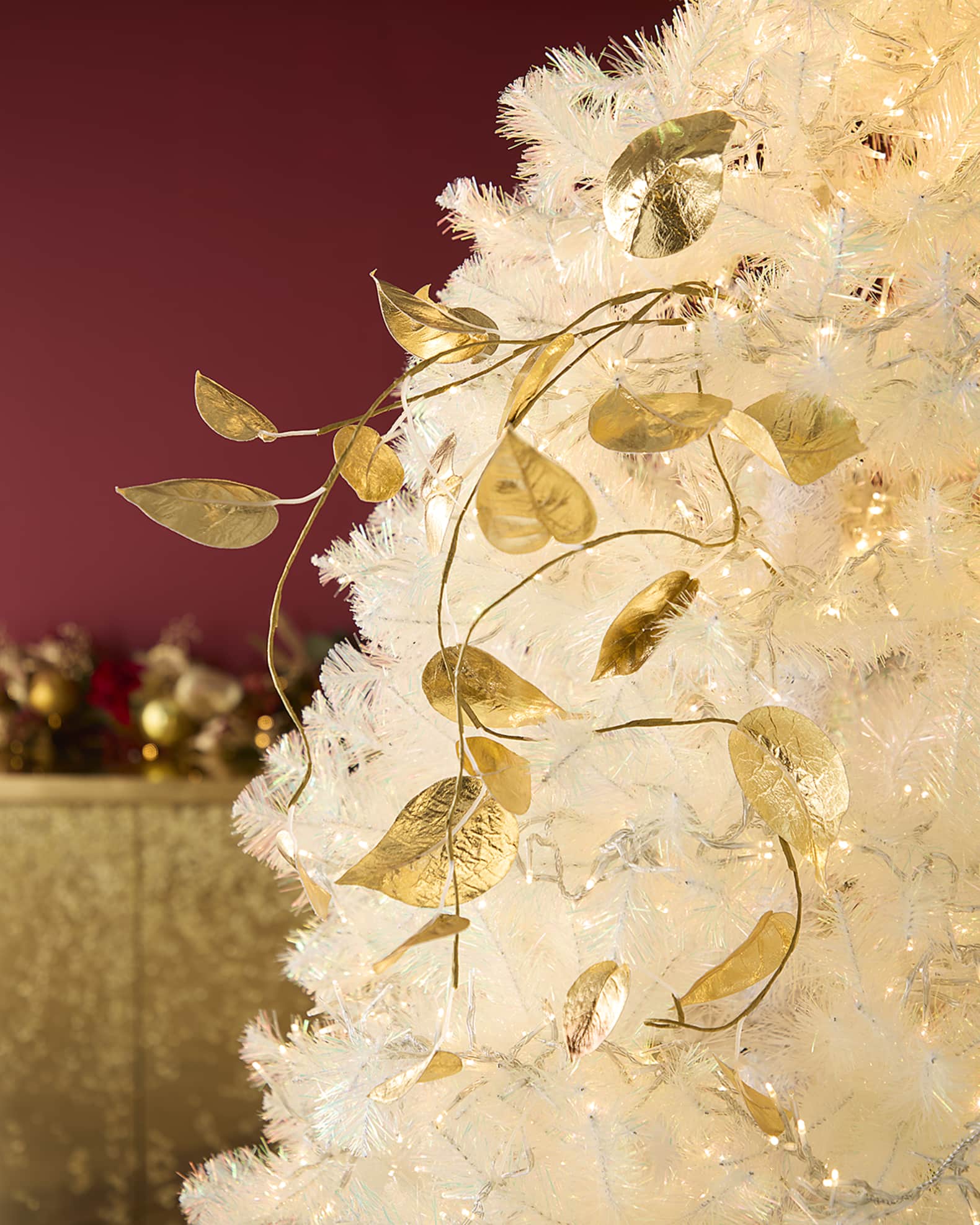 Jim Marvin 40" Gold Shiny Ivy Leaves Spray