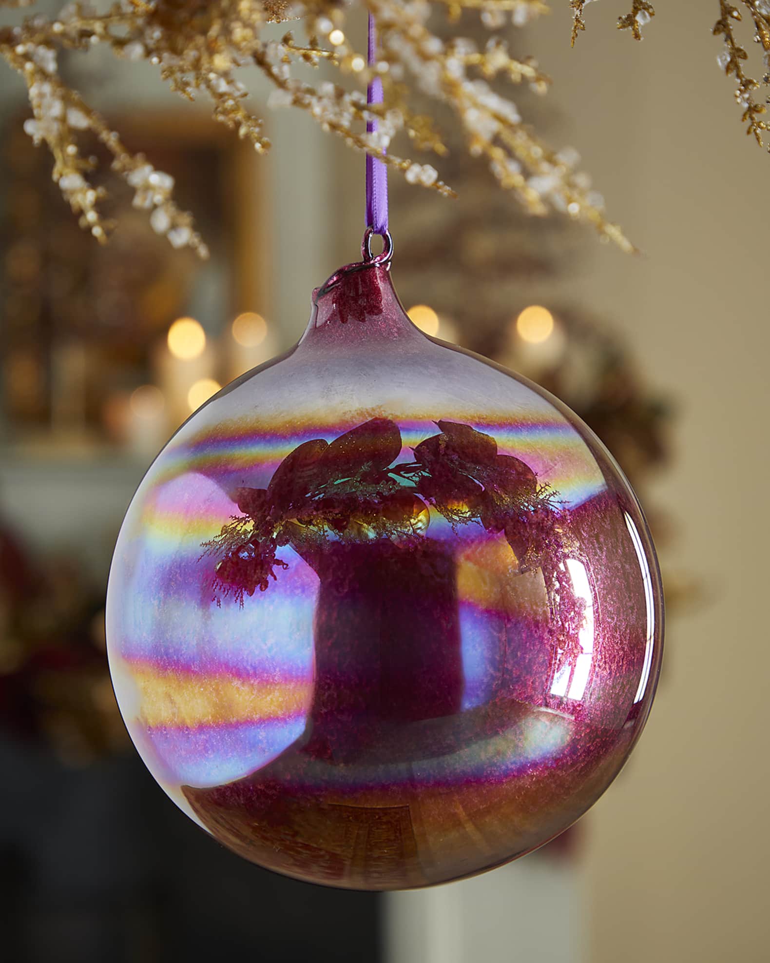 Jim Marvin Burgundy Pearl Glass Ball Christmas Ornament
